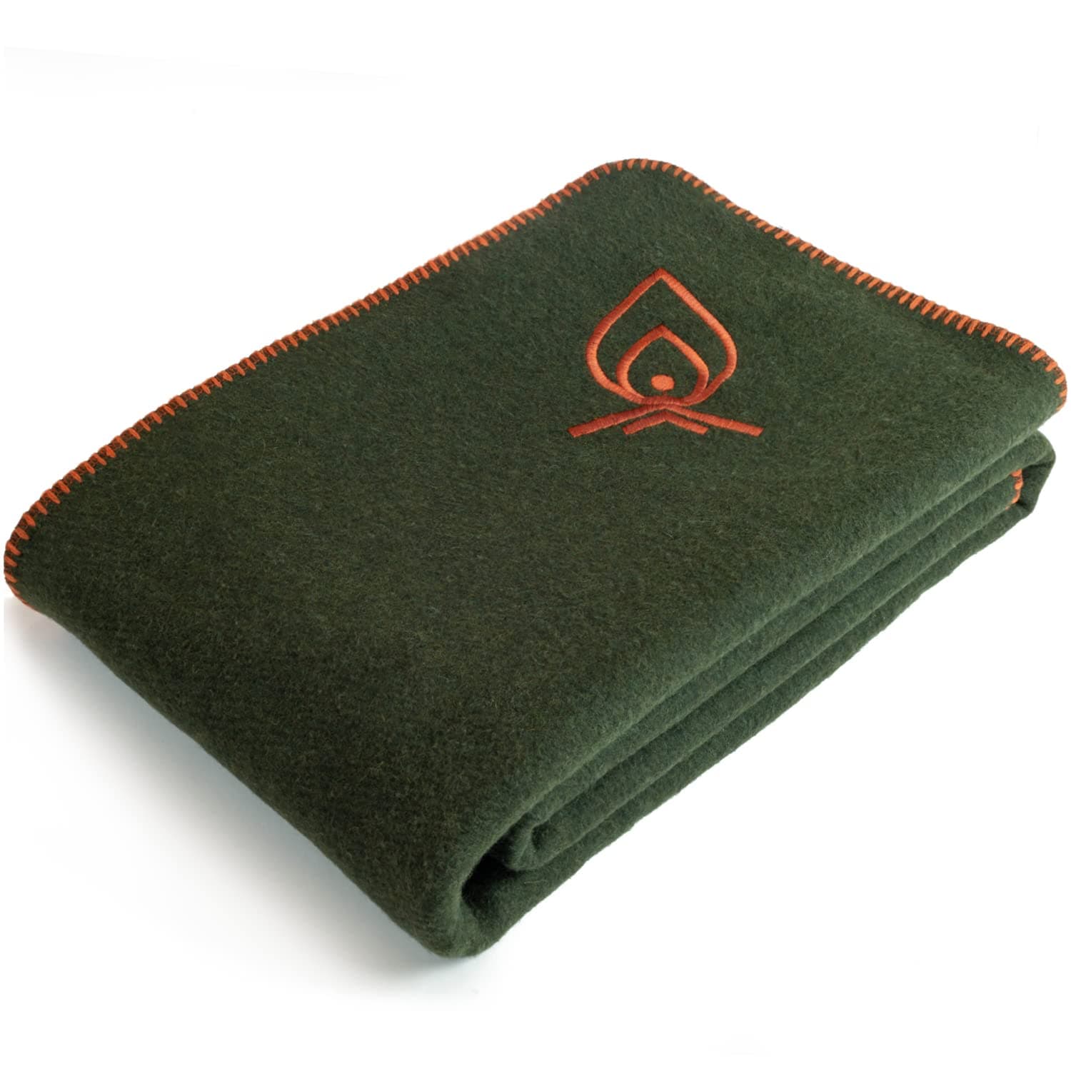 Merino Wool Blanket for Camping Hiking and Backpacking – Water and Fire Resistant Camp Blanket Car Blanket is Fast-Warming and Durable with Double-Stitched Edging (66” x 90”)