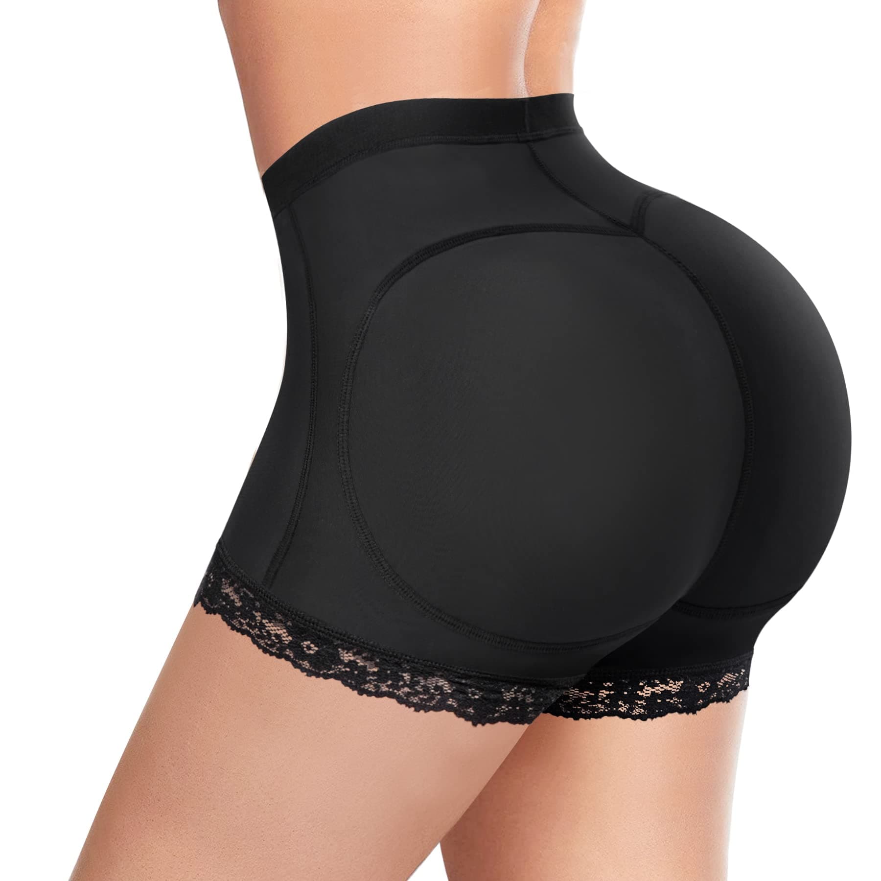 MICOHPKLEWomen Seamless Butt Lifter Booty Shorts Hip Enhancer Padded Lace Panties Underwear Boyshorts Body Shaper
