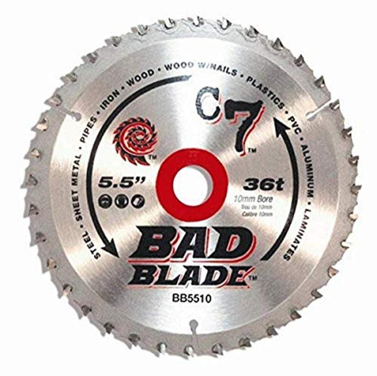 KwikTool USA BB5510 C7 Bad Blade 5-1/2-Inch 36 Tooth with 10mm Arbor
