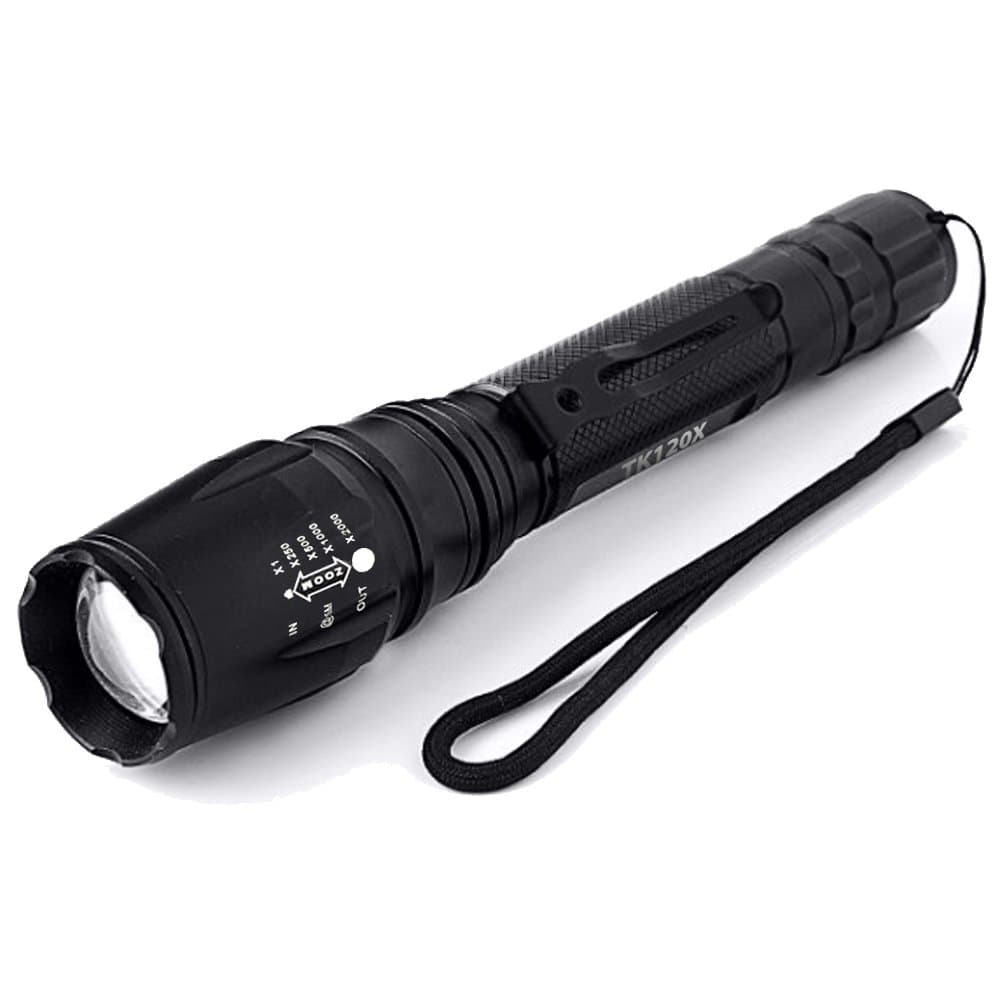 High Lumen 18650 Tactical Flashlights - EcoGear FX TK120X - 5 Light Modes, Adjustable Zoom Focus, Water Resistant - Perfect for Security Professionals and Outdoor Activities