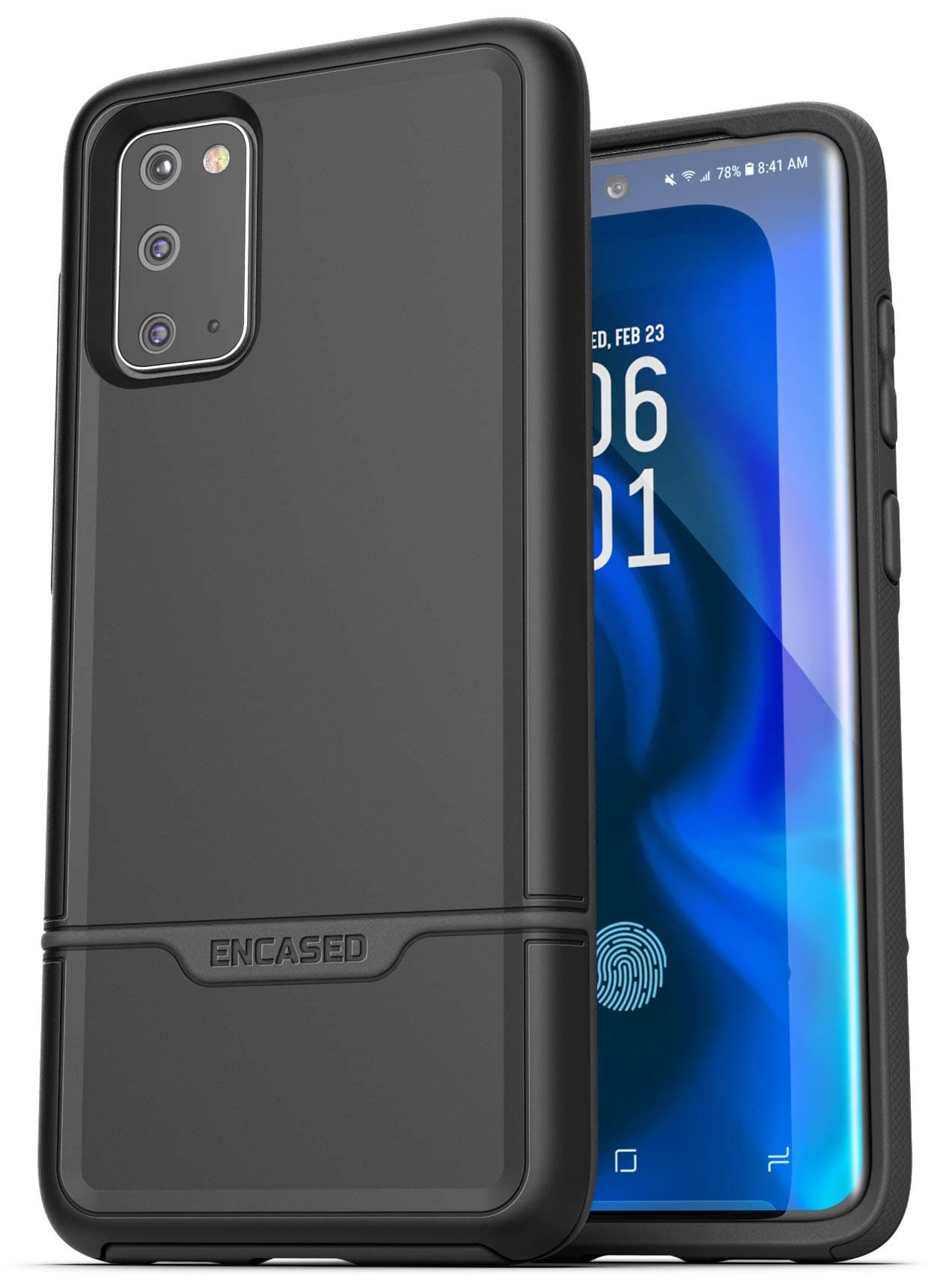 ENCASED Rebel Series Case for Samsung Galaxy S20 Case - Military Grade Protective Rugged Cover (Black)