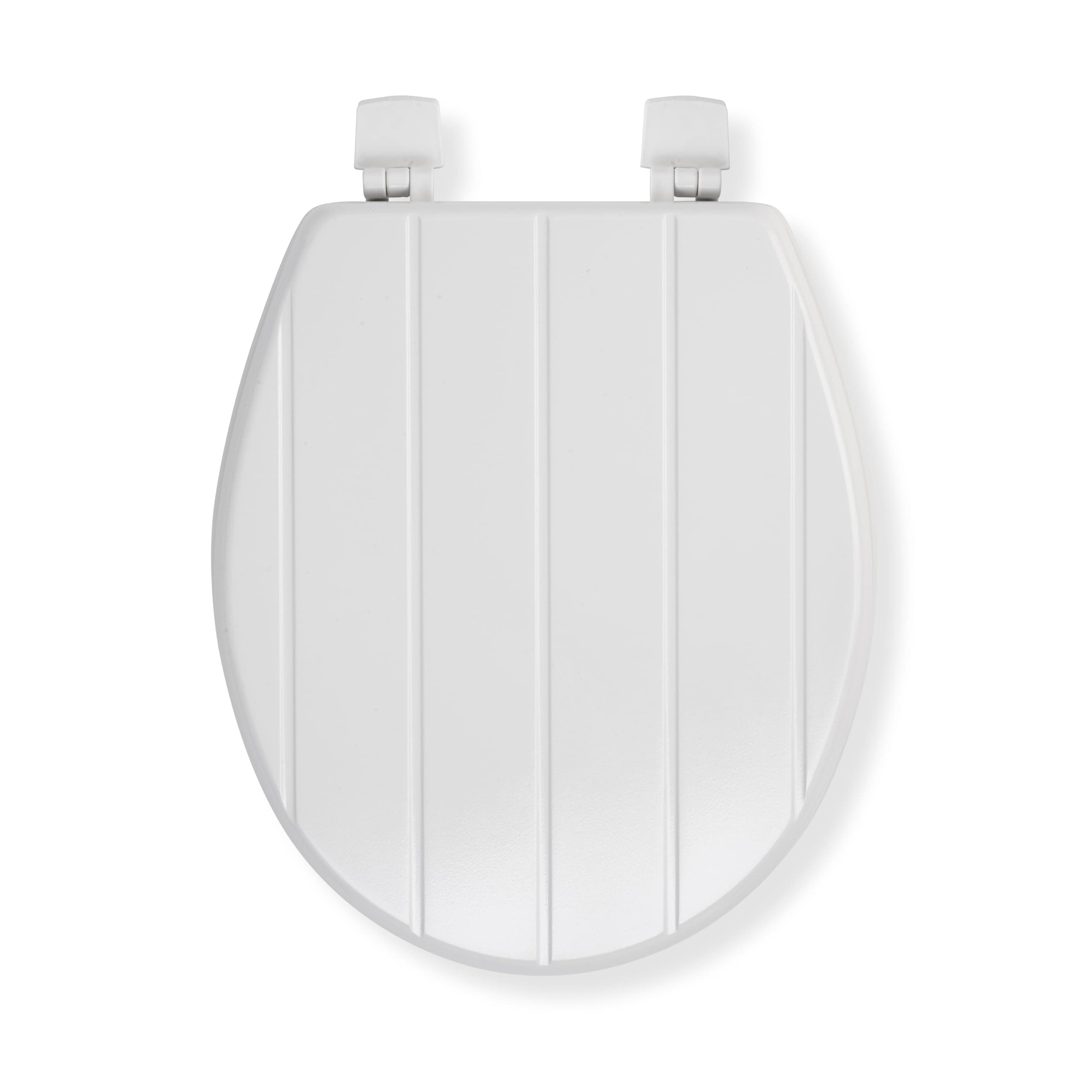 Croydex Windermere Wooden Toilet Seat - No More Movement Grip Pad Hinges, Adjustable Hinges Fit All Standard Toilets, Bottom Fix, Durable Sustainable Wood and Antibacterial Surface (White Wood)
