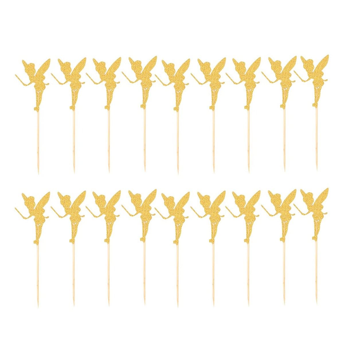 TINKSKY 20pcs Cake Inserted Card Angel Fairy Cake Topper Glitter Paper Pick Party Favor Wedding Birthday Cake Decor