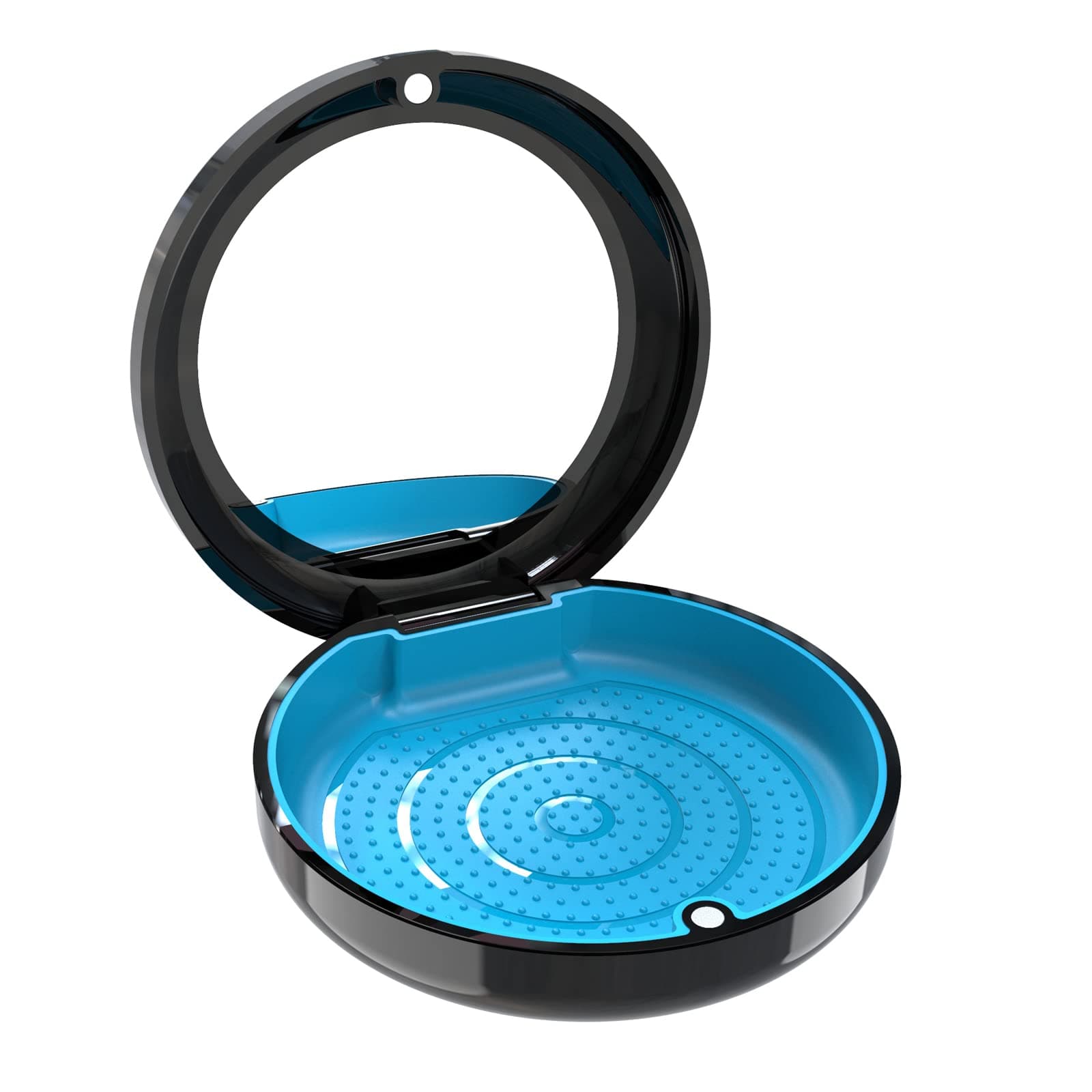 BVN Retainer Case with Mirror, Orthodontic Dental Case for Braces, Mouth Guard, Dentures, Teeth Aligner, Night Guard Container Storage Holder Black