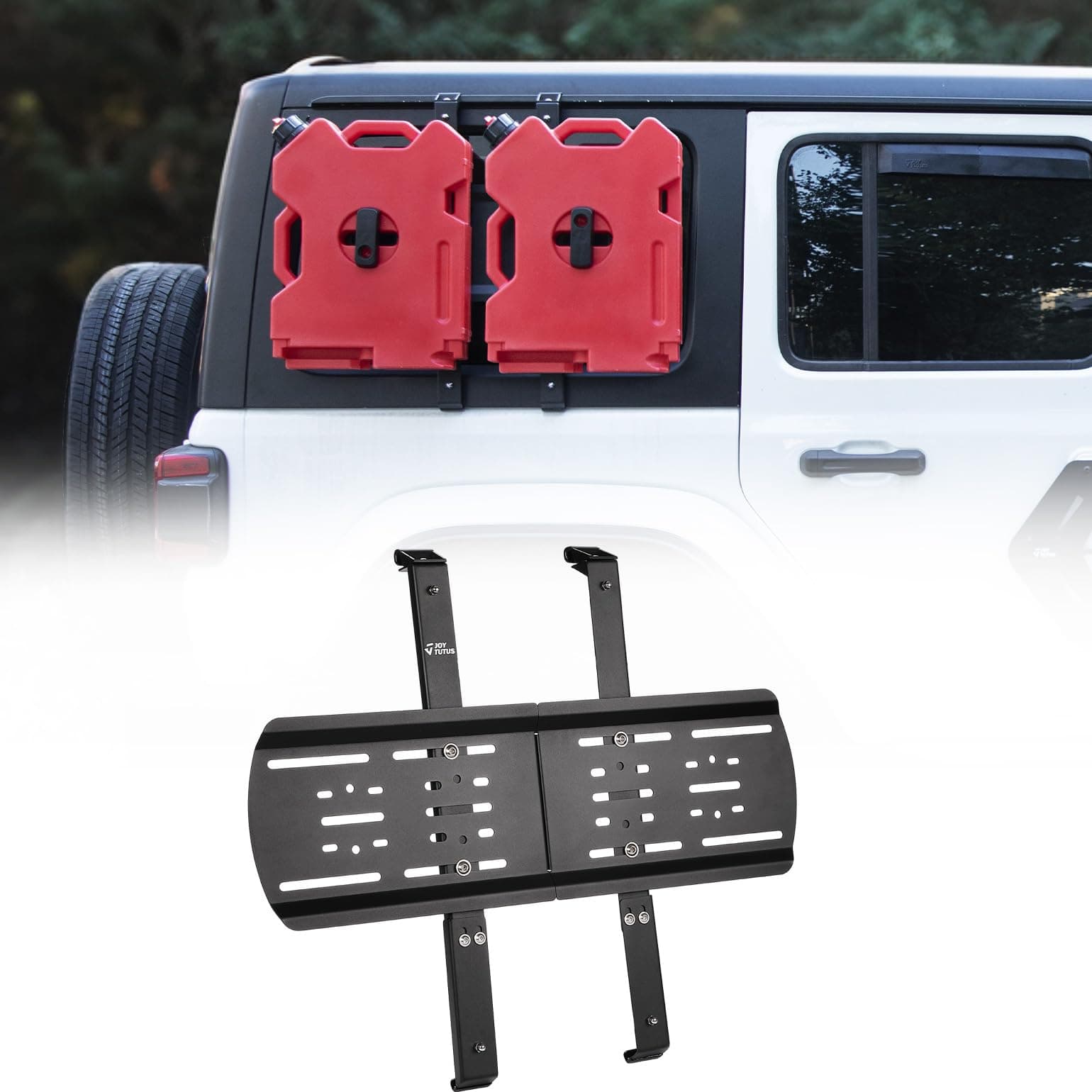 JOYTUTUS Rear Window Storage Molle Panel Kit Compatible with Wrangler JL 2018-2026(Hard Top Only), Wrangler Cargo Bracket for Recovery Traction Boards Gas Can Shovel Mount 1Pc