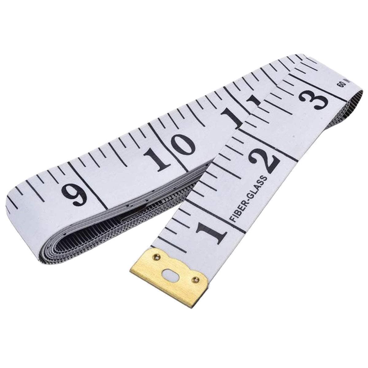Dual Sided Body Measuring Ruler Sewing Cloth Tailor Tape Soft Tape for Measure Chest/Waist Circumference, 60inch/150cm White, Font Black