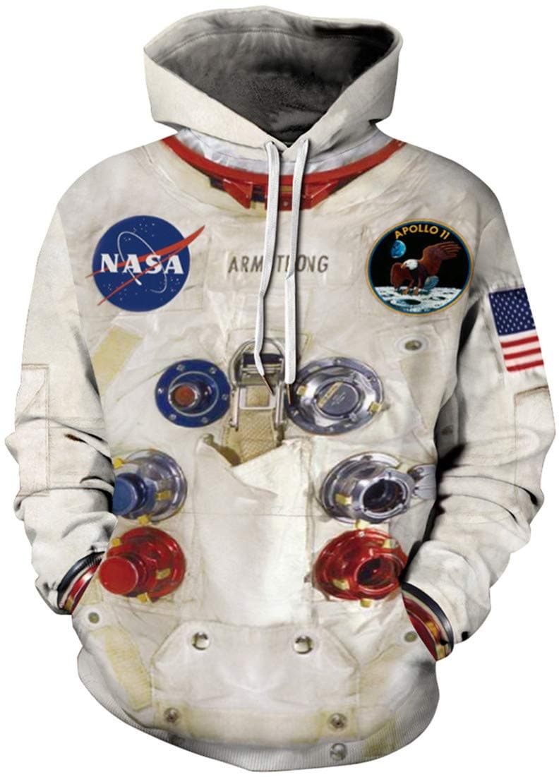 Men's Hoodie NASA 3d print multiclolour patten skull halloween long sleeve