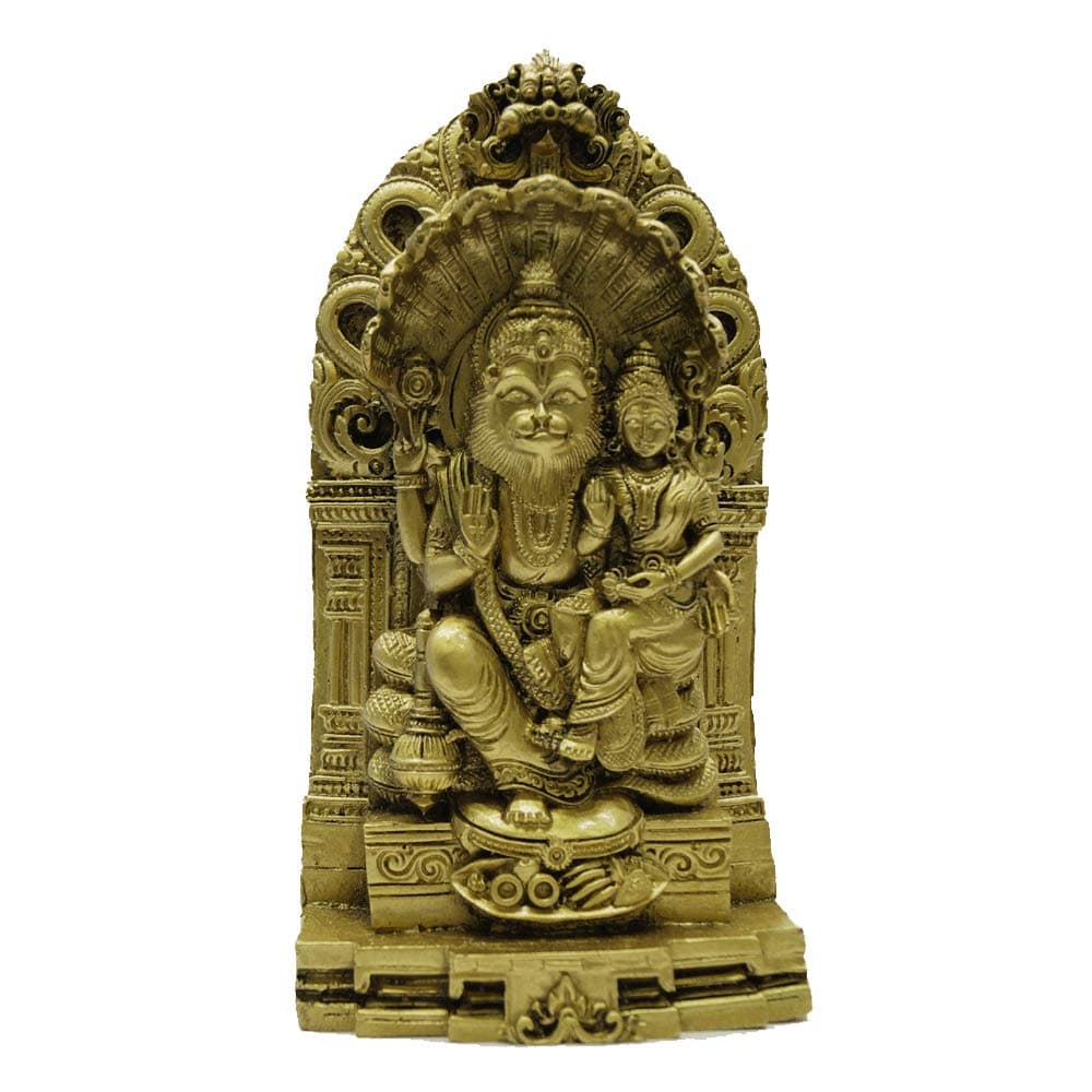 jrg Stone Lakshmi Narasimha Saraswathi Idol Statue 9.5 x 5.5 x 18 cm Gold, 1 Piece