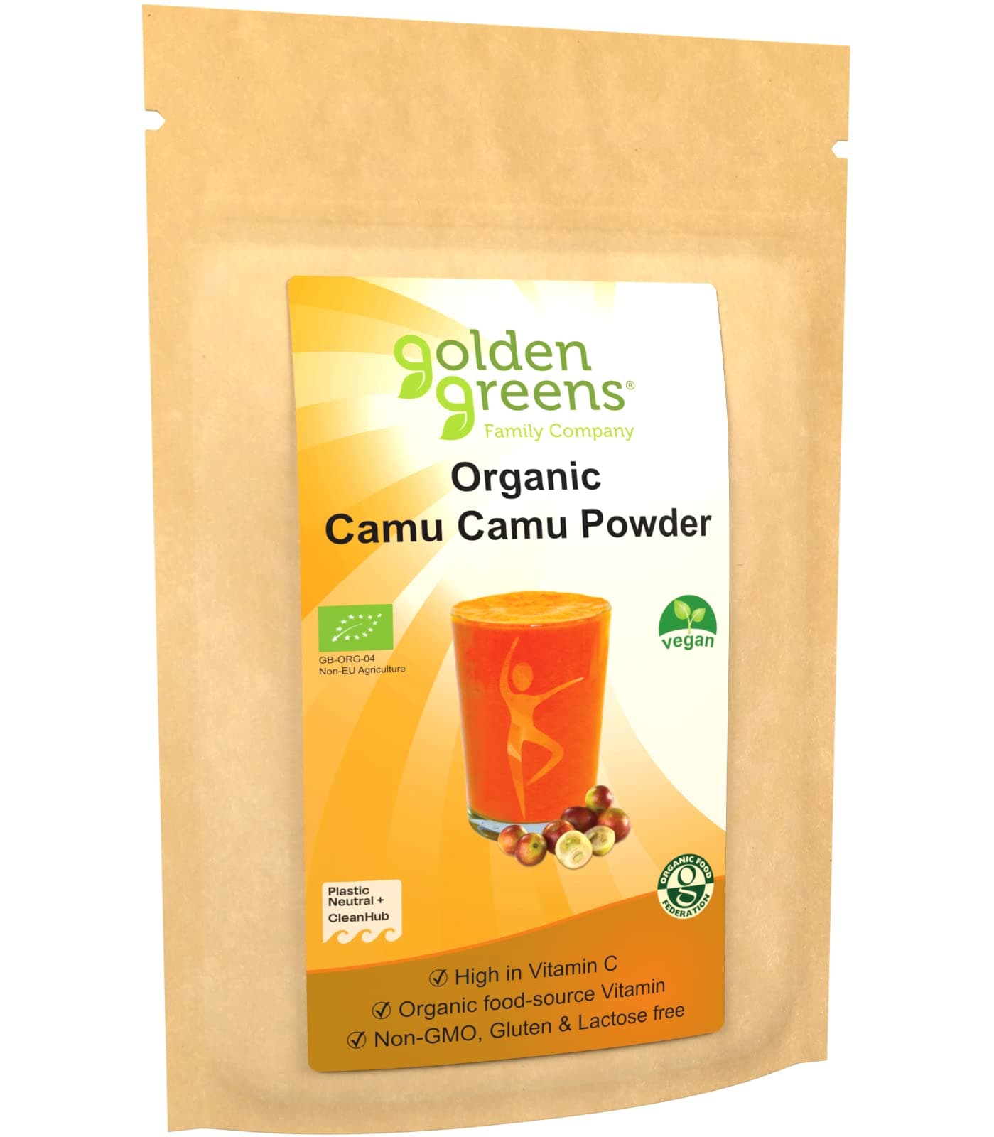 Golden Greens Organic Freeze-Dried Camu Powder 125 g