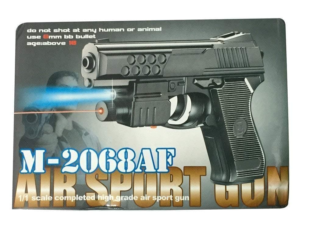 Fancy Shoppee Red Laser Gun with 6mm bb Bullets (Black) with a Packet of 100 Bullets.