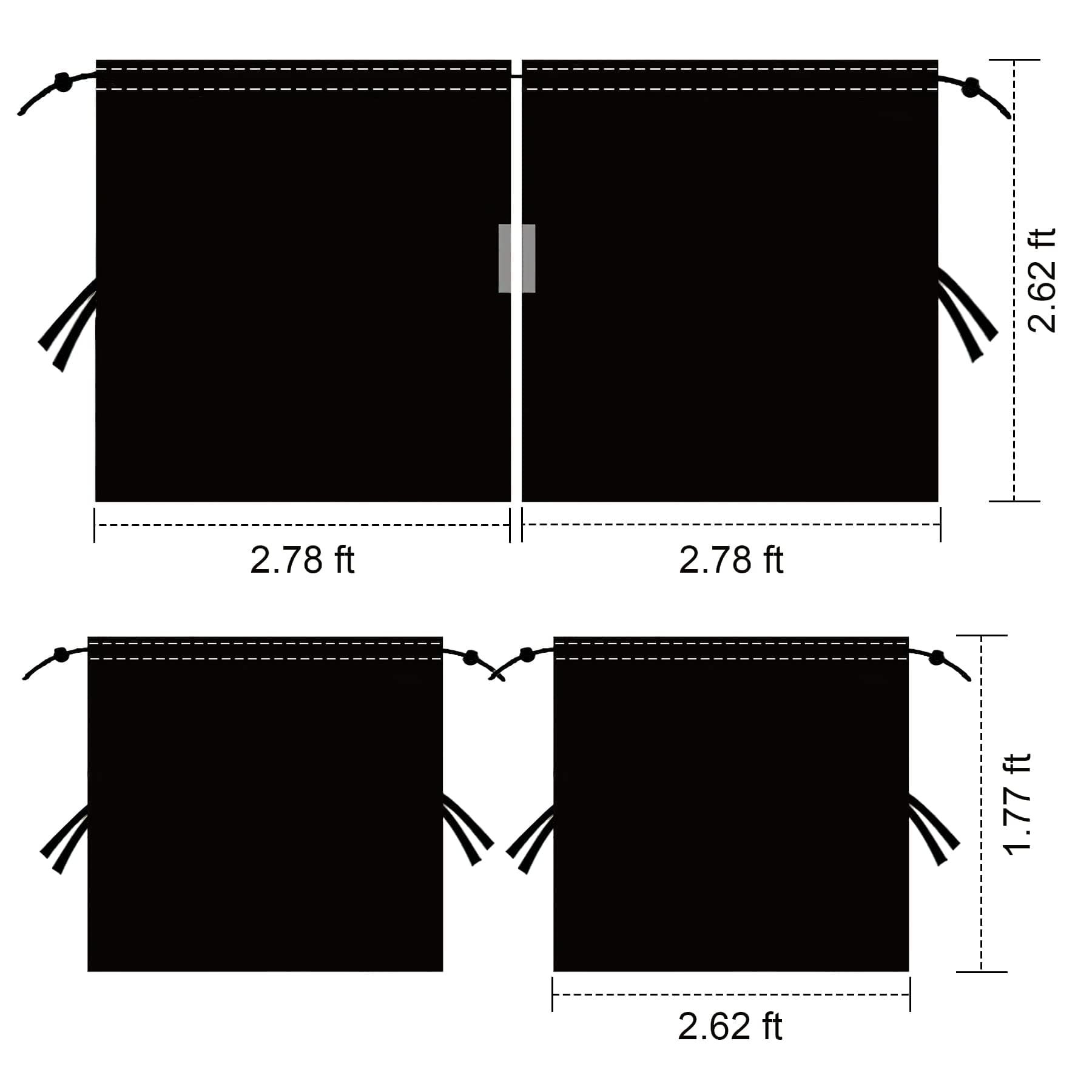 Car Privacy Curtain Set of 3 - 1 Rear Seat & 2 Side Window Divider Curtain Baby Shade