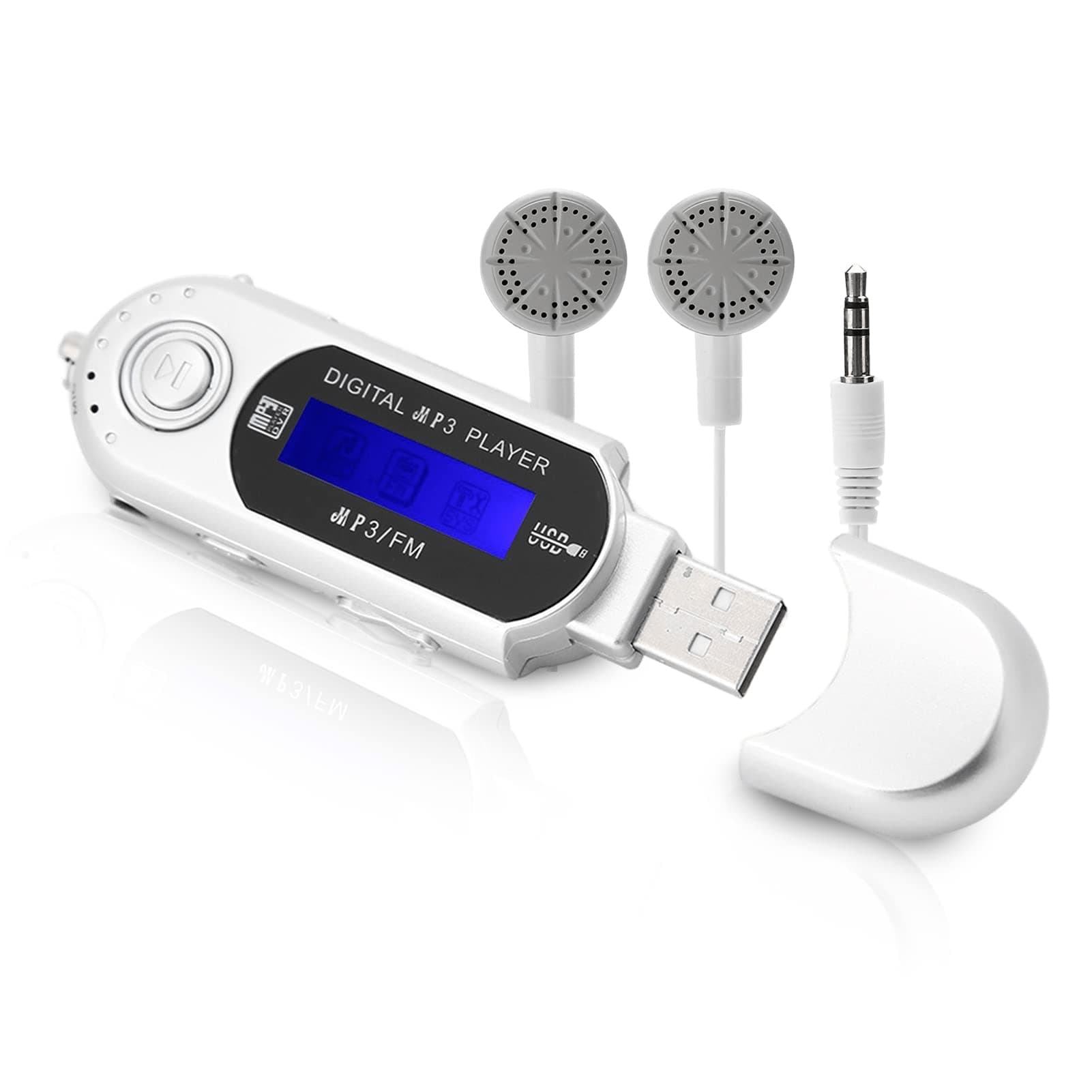 USB Stick Mp3 PlayerPortable USB 2.0 Music Player With LCD Screen&FM Radio Voice Recorder Small Memory Card (grey)