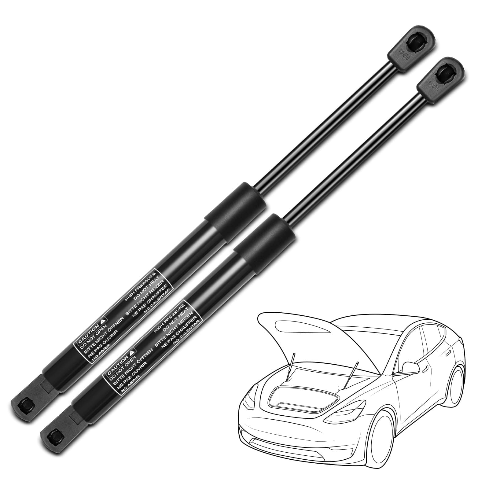 Set of 2 Front Hood Lift Support Struts Gas Shock Spring for Chevrolet Corvette 2005-2013