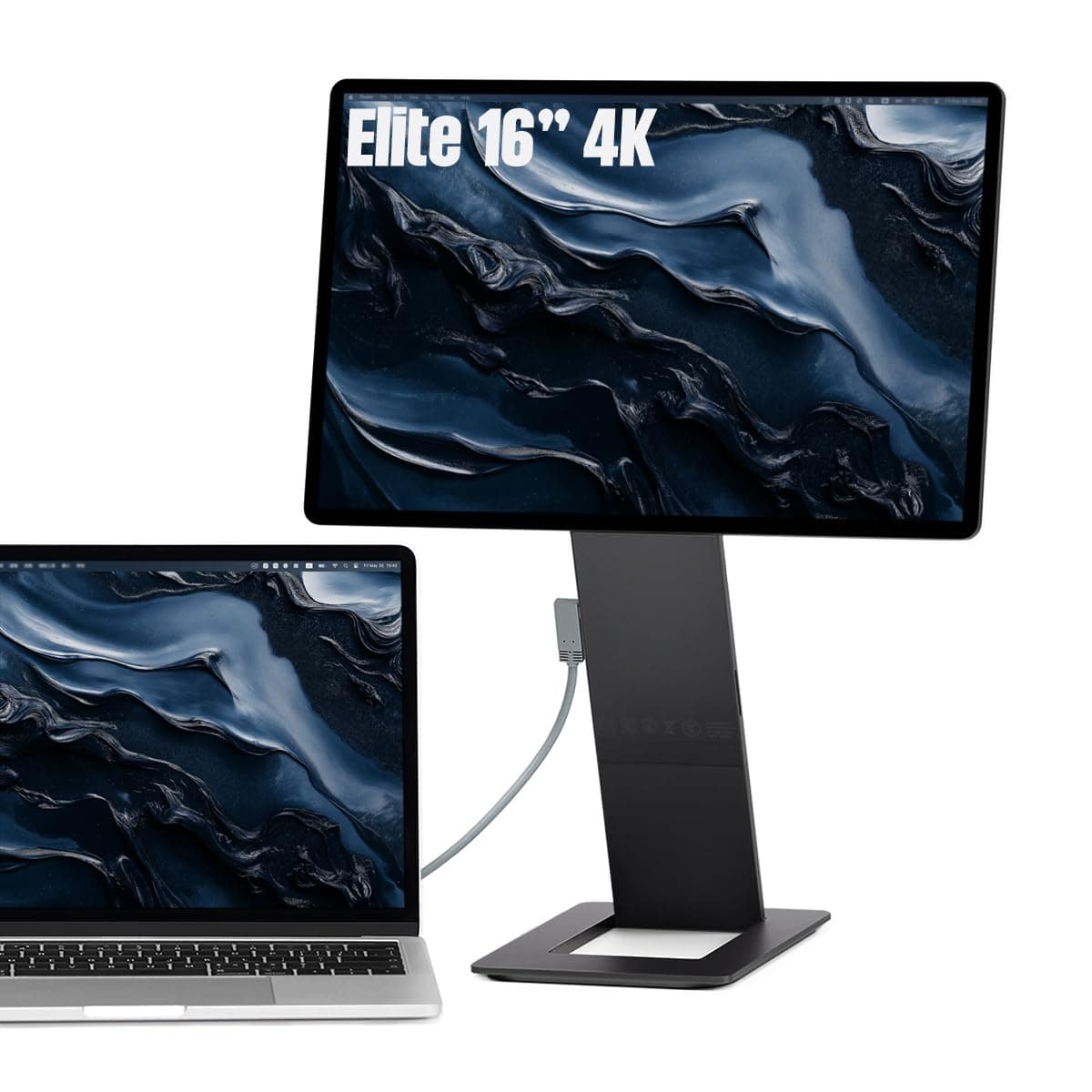 SOTSU FlipAction Elite 16" Portable Monitor | 4K |Super Compact | Pivot Rotate | 3840x2400 DCI P3 | 60Hz | 450 Nits | Full Metal CNC | Perfect Match for Mac and Windows (Space Black)