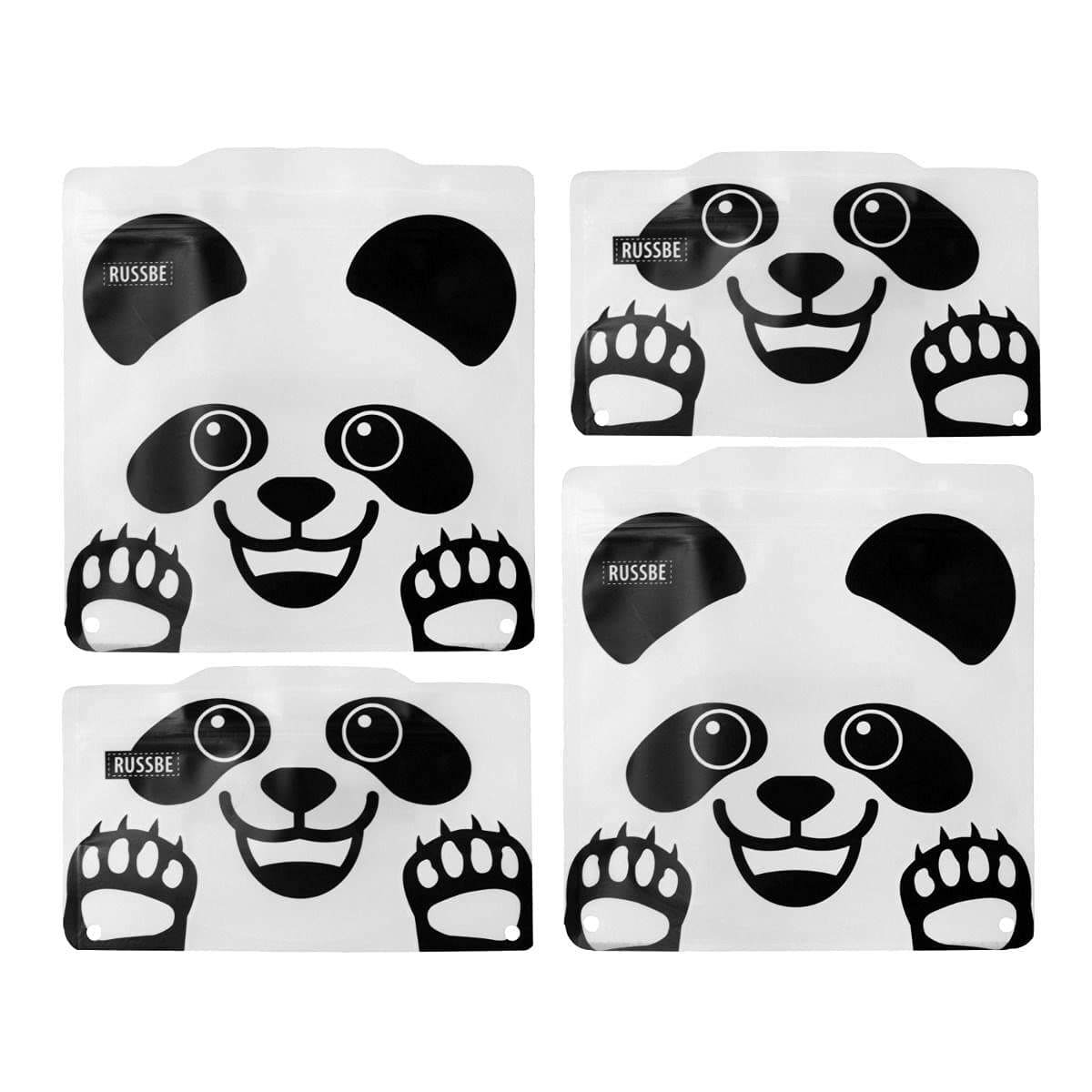 Set of 4 Reusable Sandwich & Snack Bags (Panda)