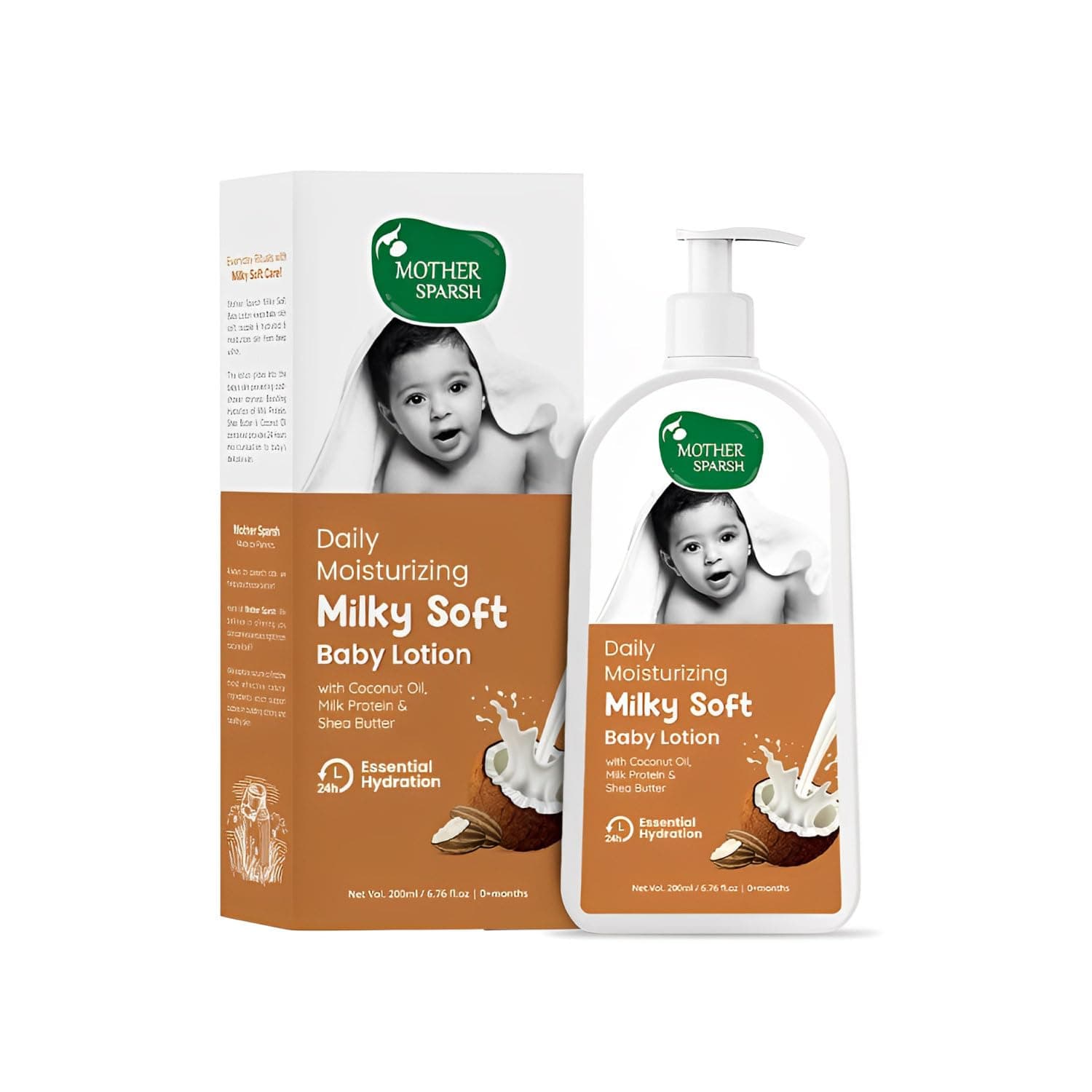 Milky Soft Baby Lotion with Milk Protein, Coconut Oil & Shea Butter | For 24Hrs Moisturisation | 200 ml