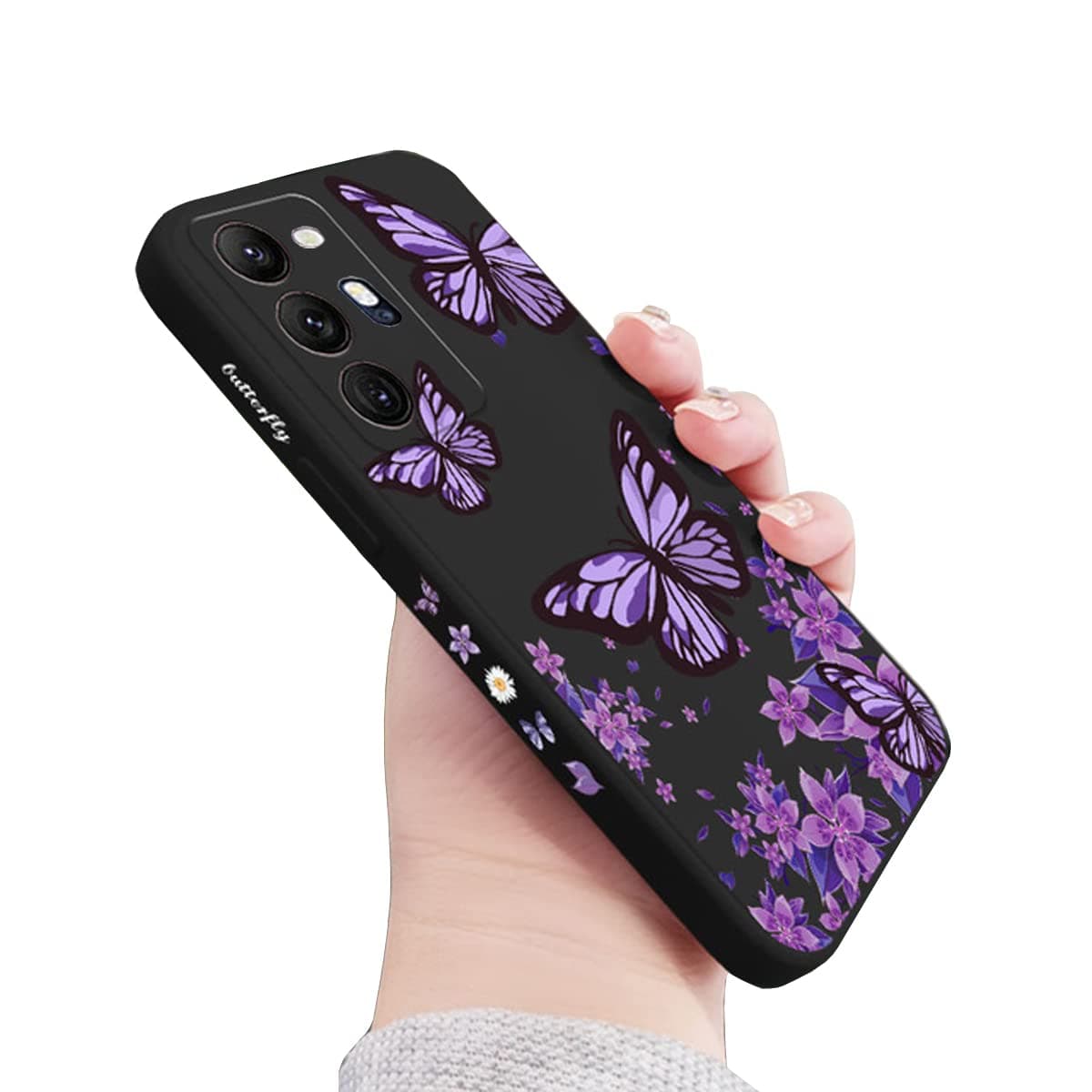 Galaxy Note 20 Ultra Case for Women Girls Cute Butterfly Camera Lens Protector Soft TPU Bumper Silicone Shockproof Protective Cover Phone Case for Samsung Galaxy Note 20 Ultra 5G-Black