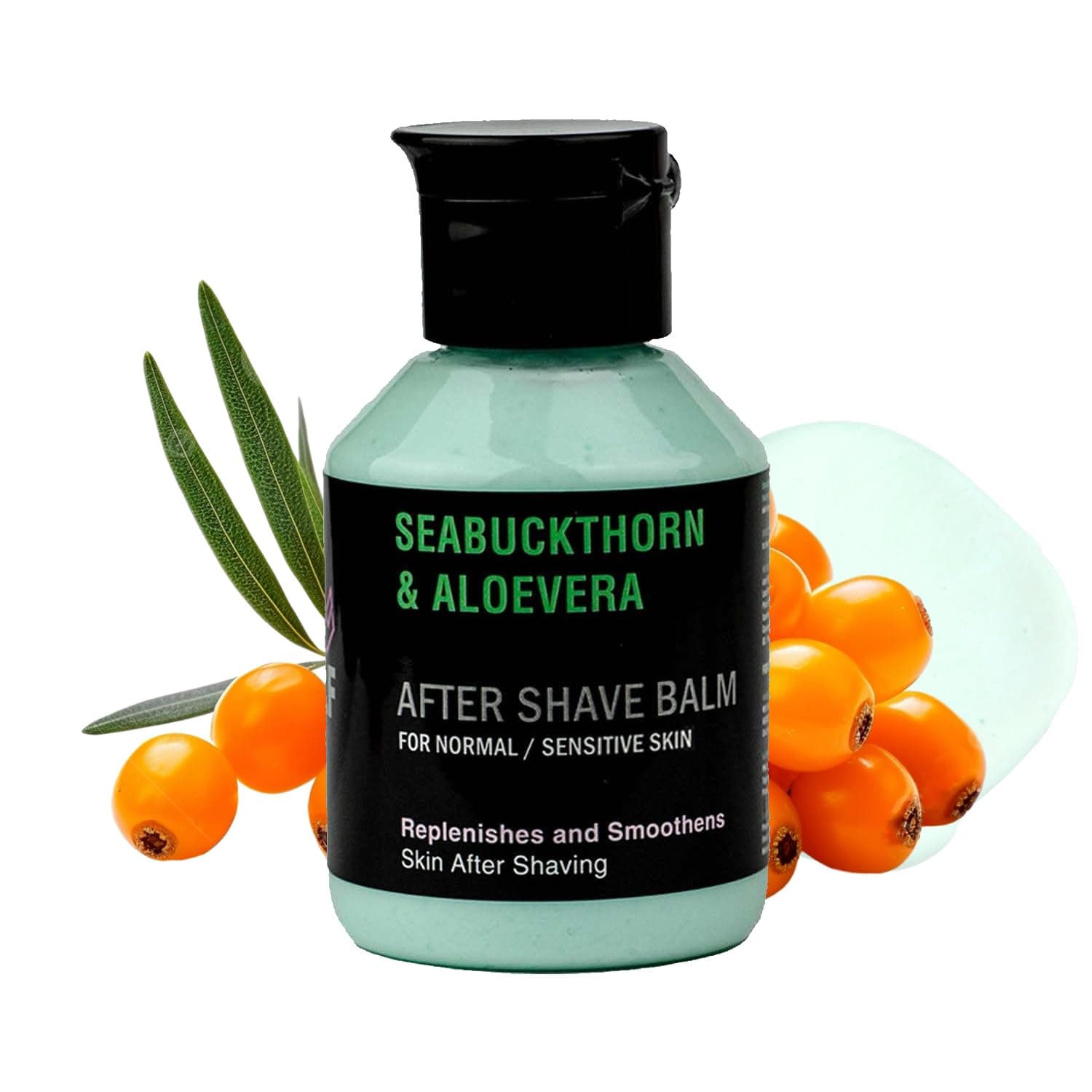 Pink Woolf After Shave Lotion for Men All Skin Type (Seabuckthorn & Aloe Vera) - 100ml Deep Hydration with Soothing Emollients to Calm Irritation Post Shave