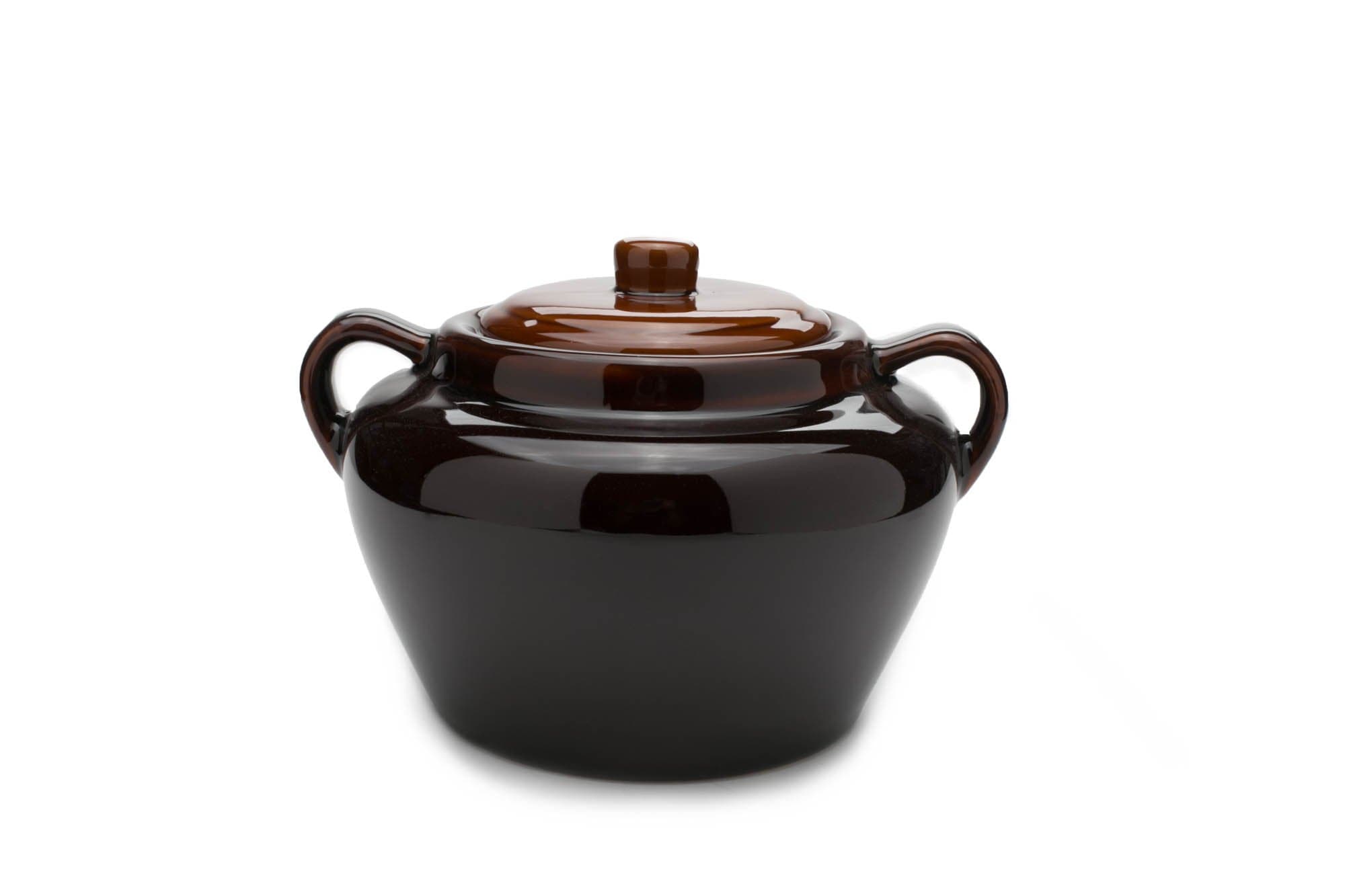 0350 Stoneware Bean Pot, 9.75", Brown