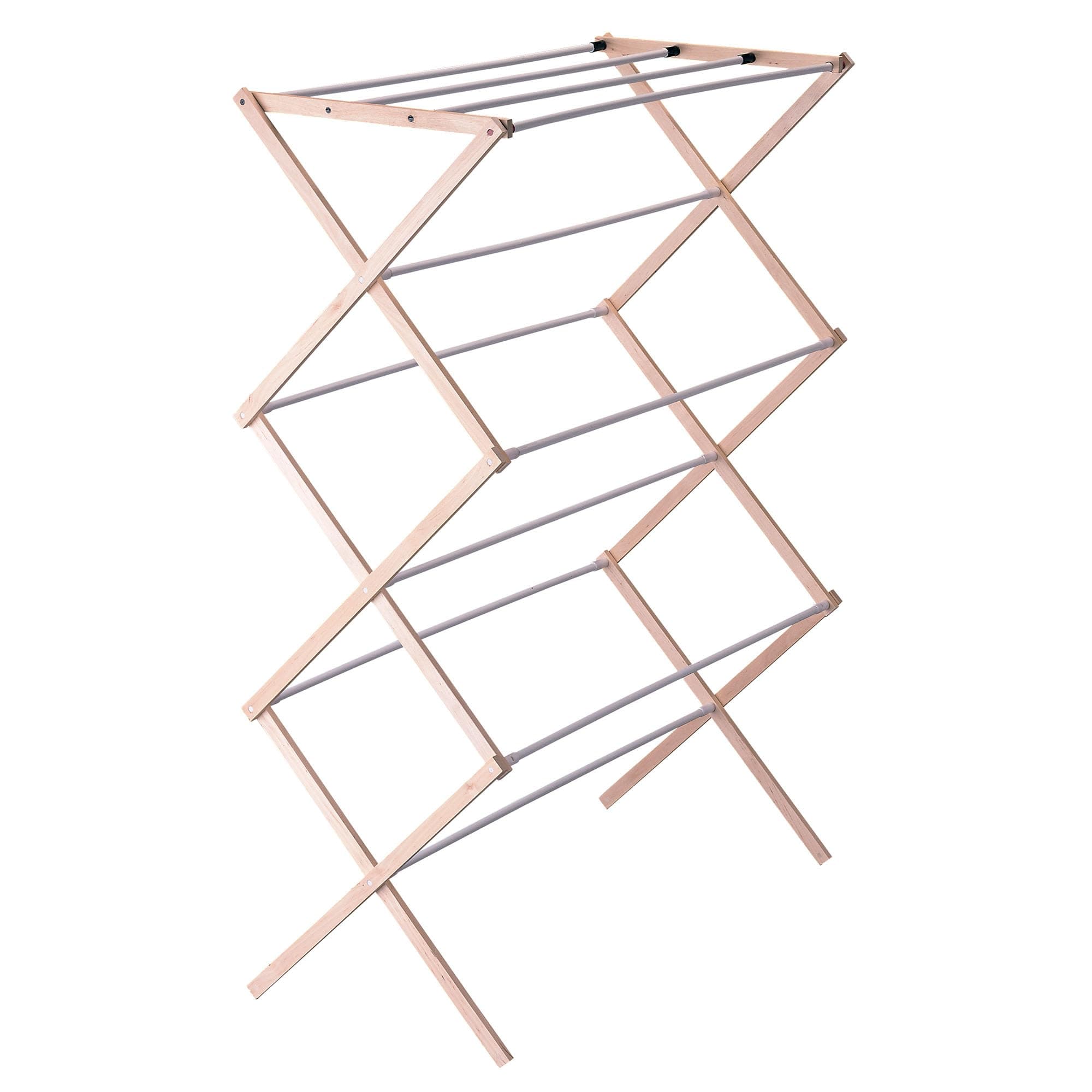 Household Essentials 5001 Collapsible Folding Wooden Clothes Drying Rack For Laundry | Pre Assembled