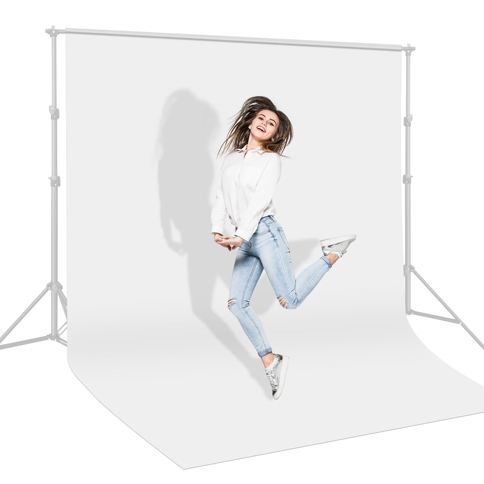 UTEBIT 6X9FT White Background for Photography Photo Booth Backdrops for Photoshoot Backgrounds Screen Video Recording Parties Curtain, Low Temperature Ironing to Remove Wrinkles