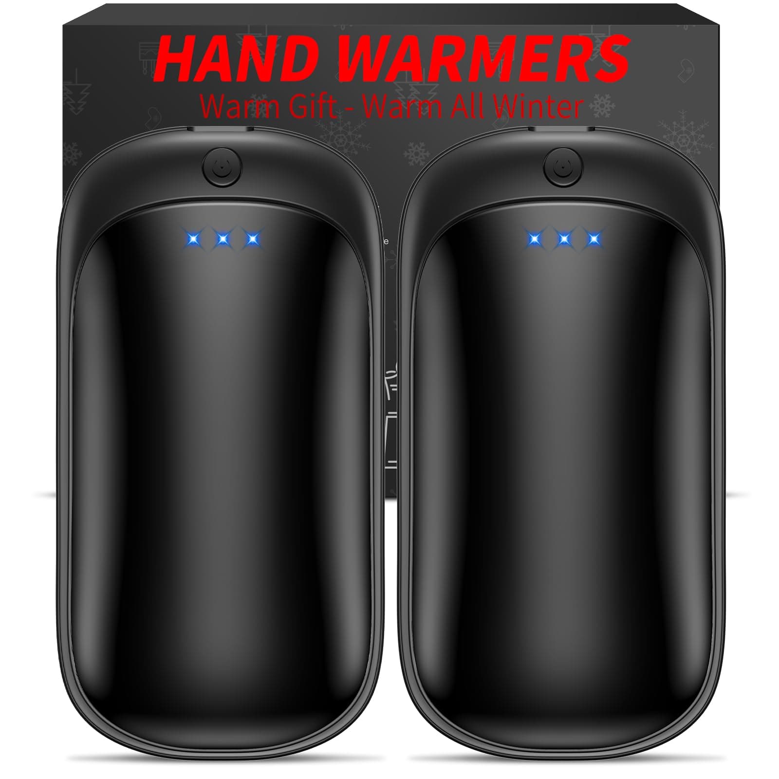 2 Pack Hand Warmers Rechargeable, Portable Electric Hand Warmers Reusable, USB 2 in 1 Handwarmers, Outdoor/Indoor/Warm Gifts for Men Women Kids