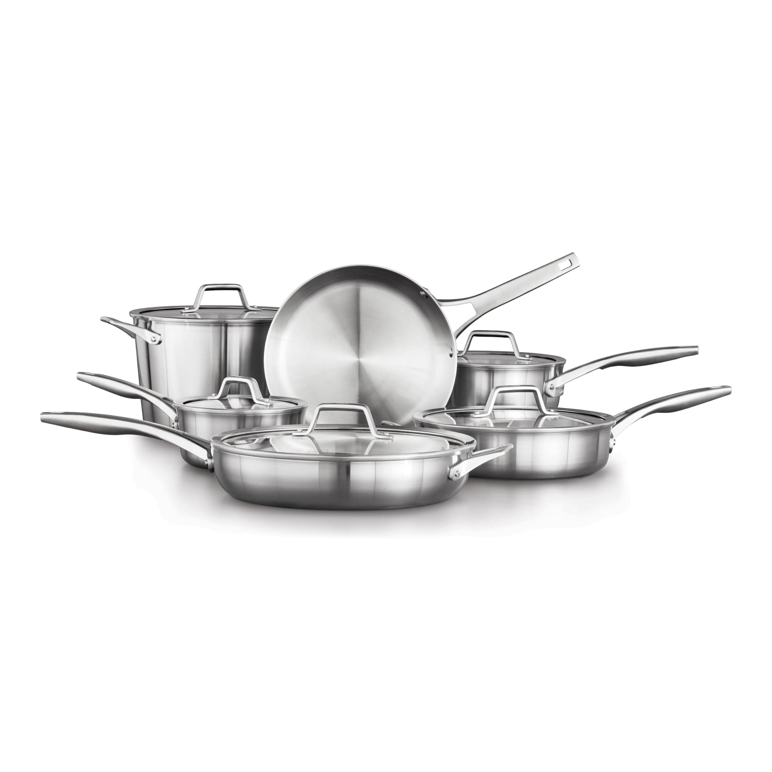 Calphalon Premier Stainless Steel Cookware Set, Silver, 11-Piece