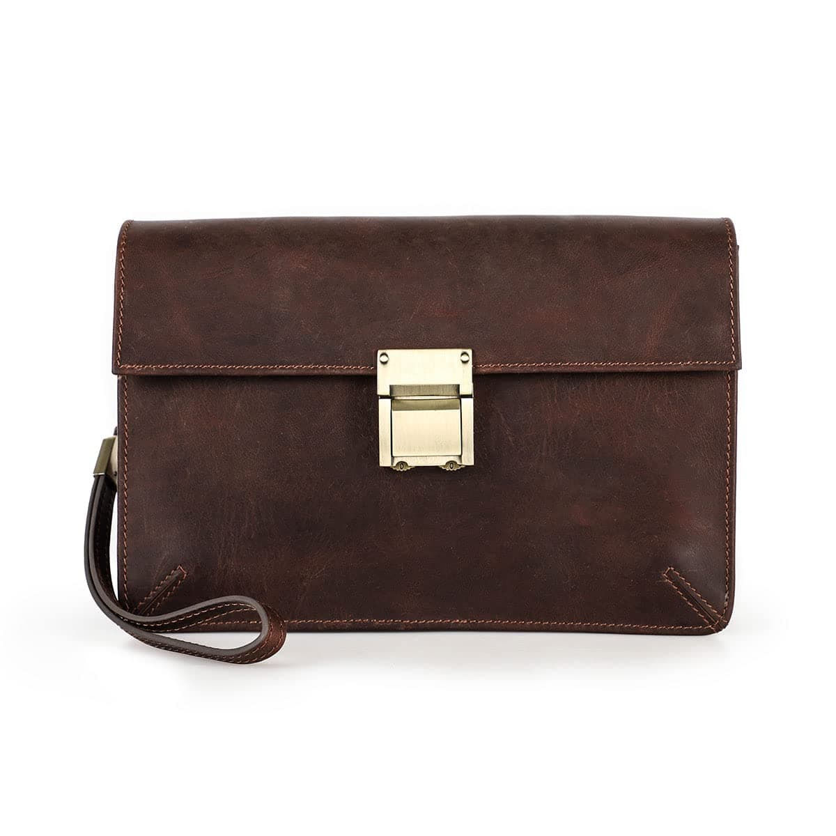 Genuine Leather Code Lock Clutch Bag for Men Anti Theft Clutch Wallet Travel Clutch Purse Organizer