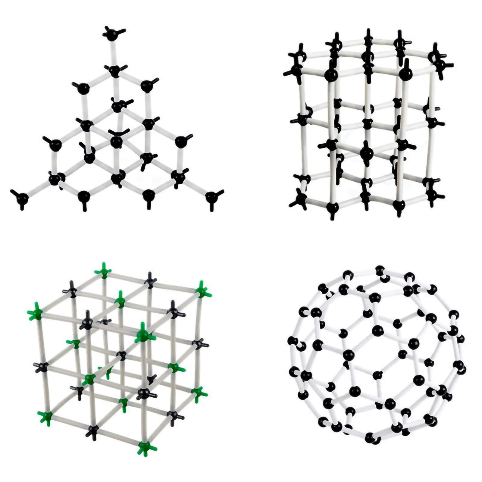 EXBEPE Organic Chemistry C60,Adamantite,Graphite,Sodium Chloride Molecular Model Kit Middle High School and College Supplies,Educational Science Set for Student to Learn Chemical Structure(399PCS)