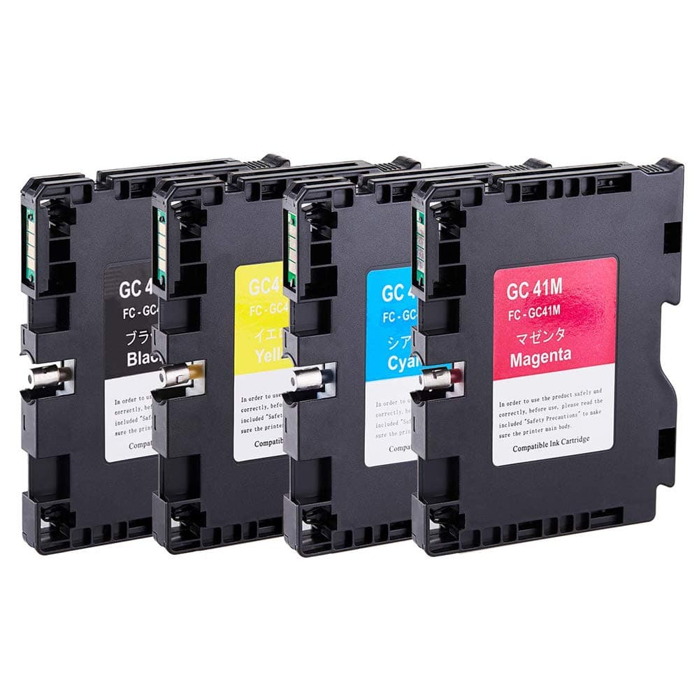 INKWAY Ricoh GC 41 GC-41 GC41 Ink Cartridges Compatible for Ricoh SG3110DNw SG3110DN SG2100 SG2010 Printers with Pigment Ink 4 Pack(Black Cyan Magenta Yellow)