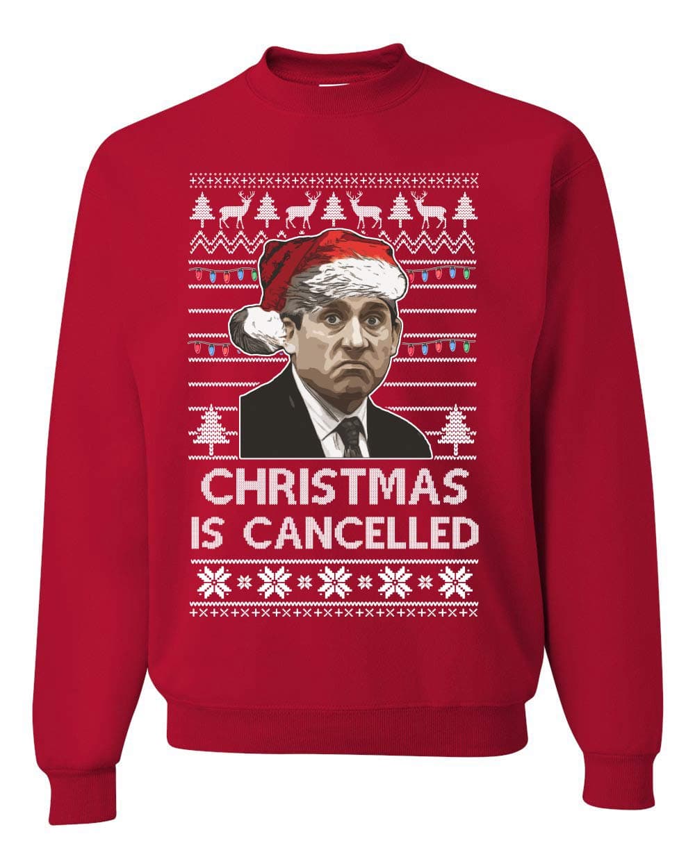 Christmas Is Cancelled Santa Michael Scott Office Christmas Unisex Crewneck Graphic Sweatshirt