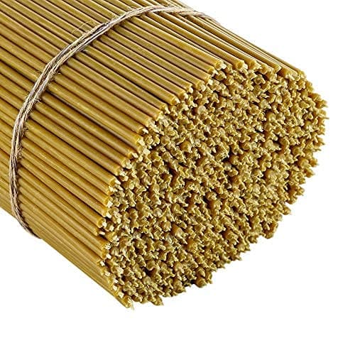 Pure Beeswax Candles - Honey-Scented, Decorative Thin Taper Candles - Ideal for Birthday Decoration or Church Prayers - Drip Free, Tall & Smokeless Pack of 100 pcs, 6.5 x 0.22 inch