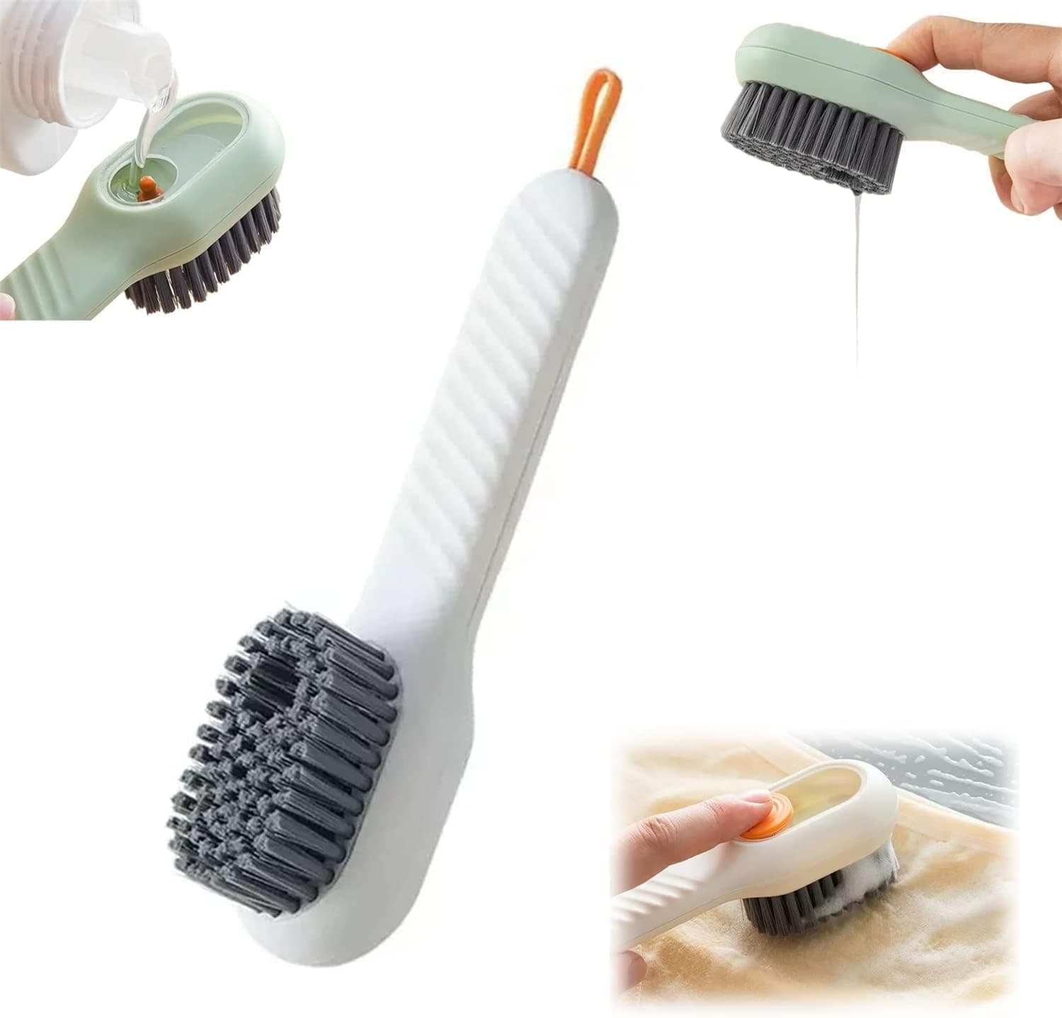Multifunctional Liquid Shoe Brush | Fur Cleaning Brush | Laundry Scrub Brush | Household Cleaning Brushes for Countertops Bathtubs | Random Colour | Pack of 1|