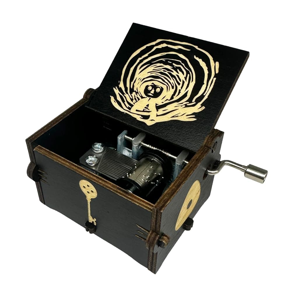 Youtang Music Box Engraved Wooden Gifts Mini Musical Box Play Dreaming for Birthday/Anniversary/Valentine's Day/Christmas (Hand Crank, Black)