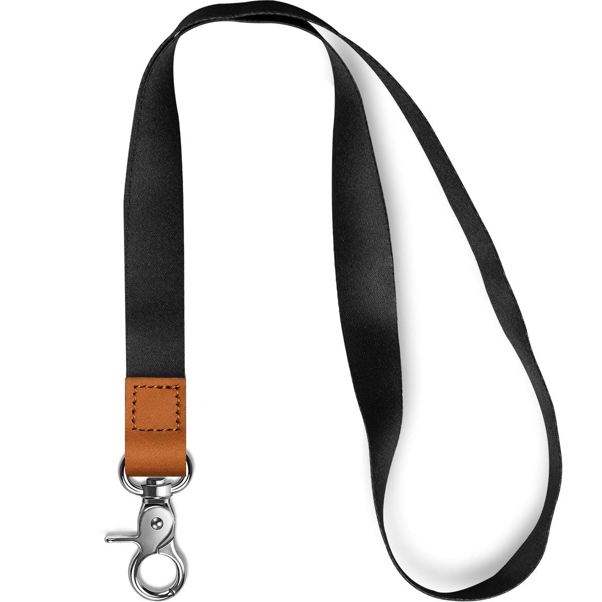 Lanyard - Black Lanyard Holder with Metal Clasp for Keys, ID Badges, Cards, Car Keys, Wallet
