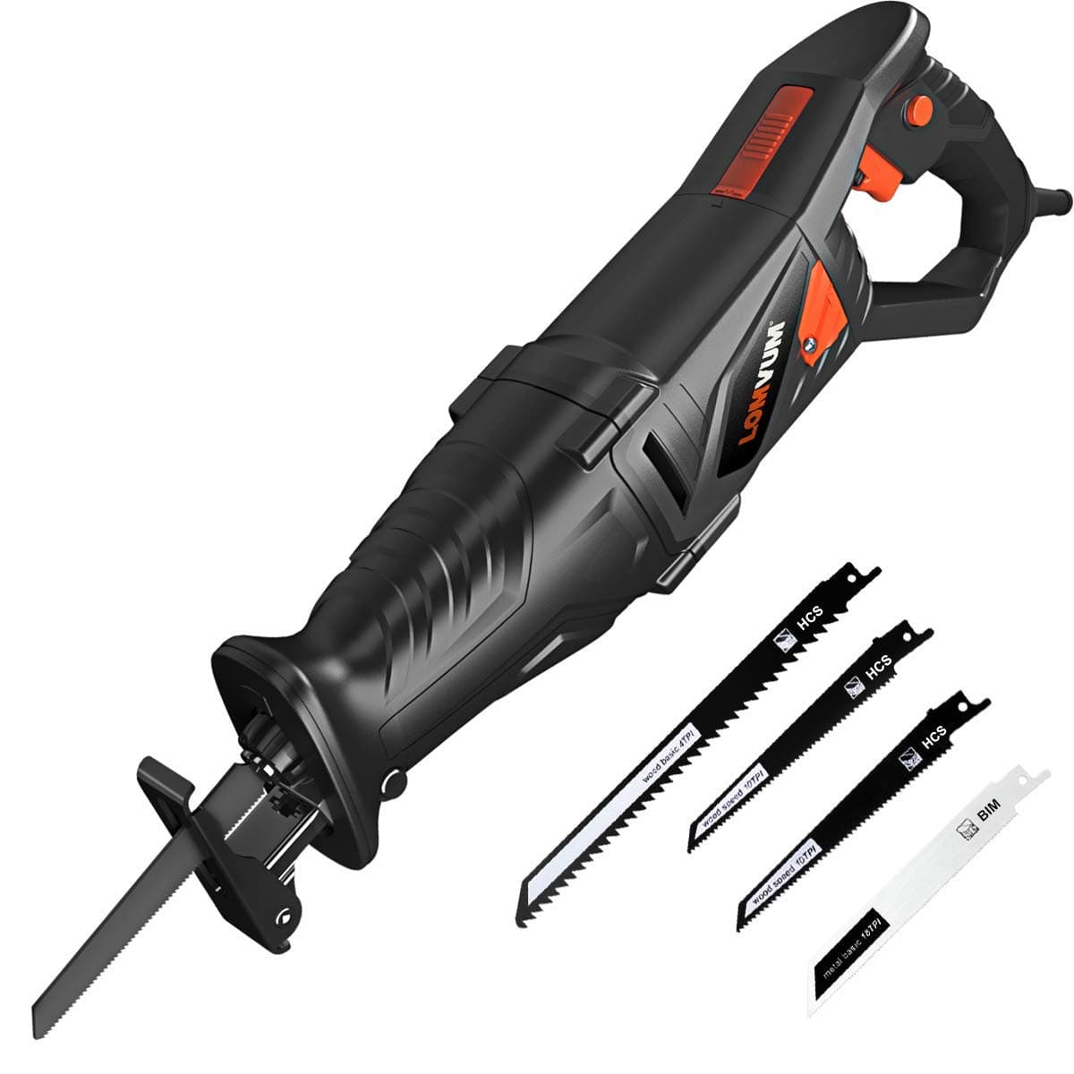 LOMVUM Reciprocating Saw 850W 2800SPM Sabre Saw with Rotatable Handle and LED Work Lamp,CFW1102