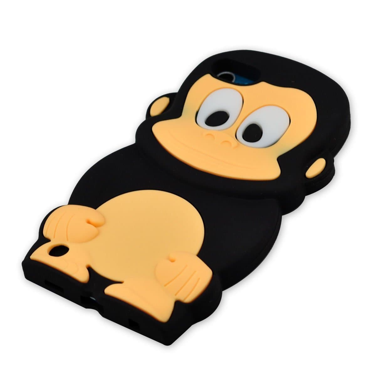 FJX New Cute Lovely 3D Cartoon Monkey Soft Silicone Case Cover for Ipod Touch 5/5g/5th (Black)