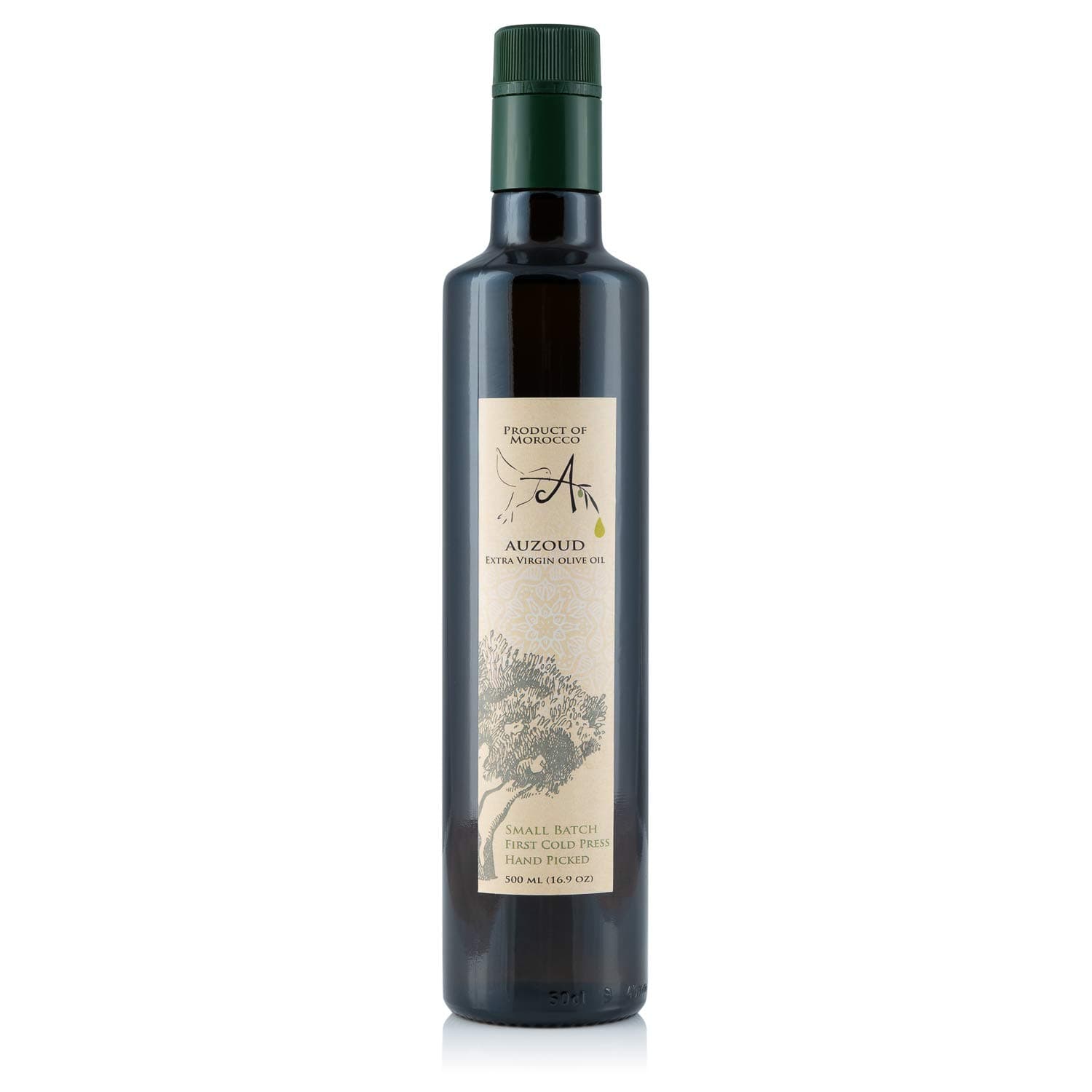 AUZOUD Extra Virgin Olive Oil, Cold Pressed, 100% Natural, Supports North African Women Farmers, 500 ml