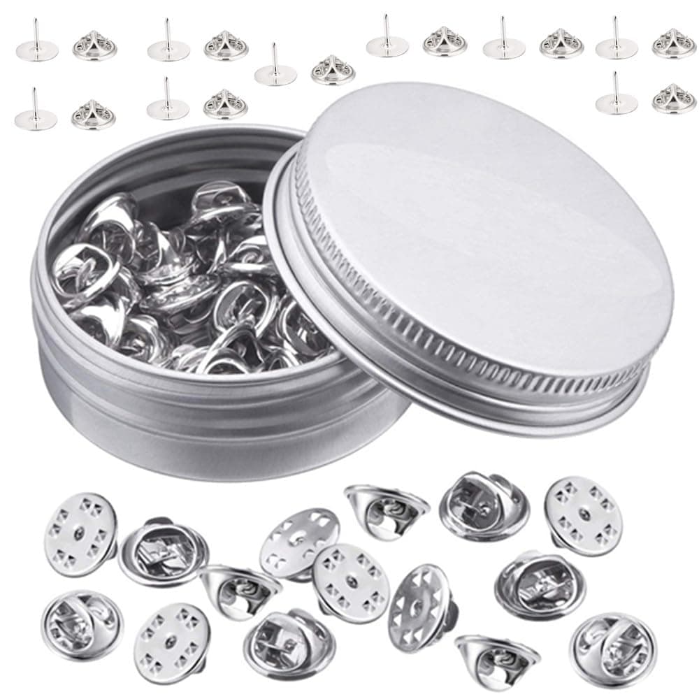 CuiCanfla 50 Pairs Butterfly Clutch Tie Tacks Back Replacement, Metal Backings, Locking Keepers Clasp for Jewelry, Lapel Pins, Crafts