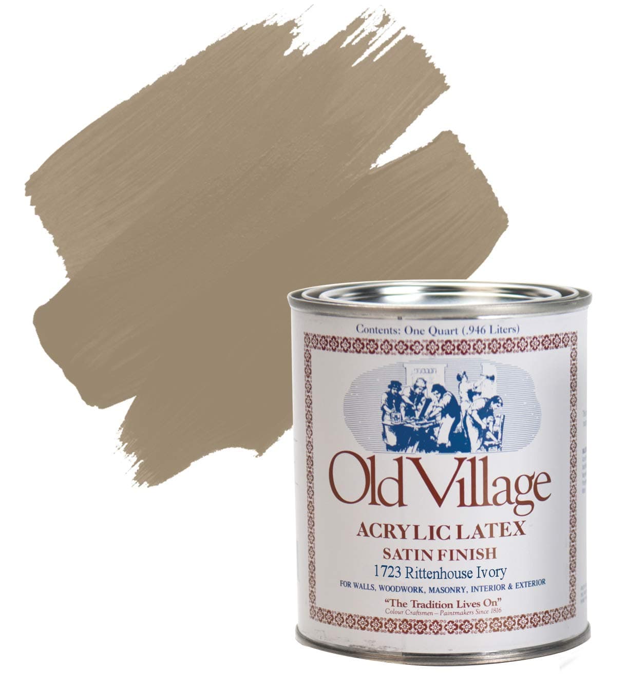 Acrylic Latex Paint, Rittenhouse Ivory, 1723, 1 Quart