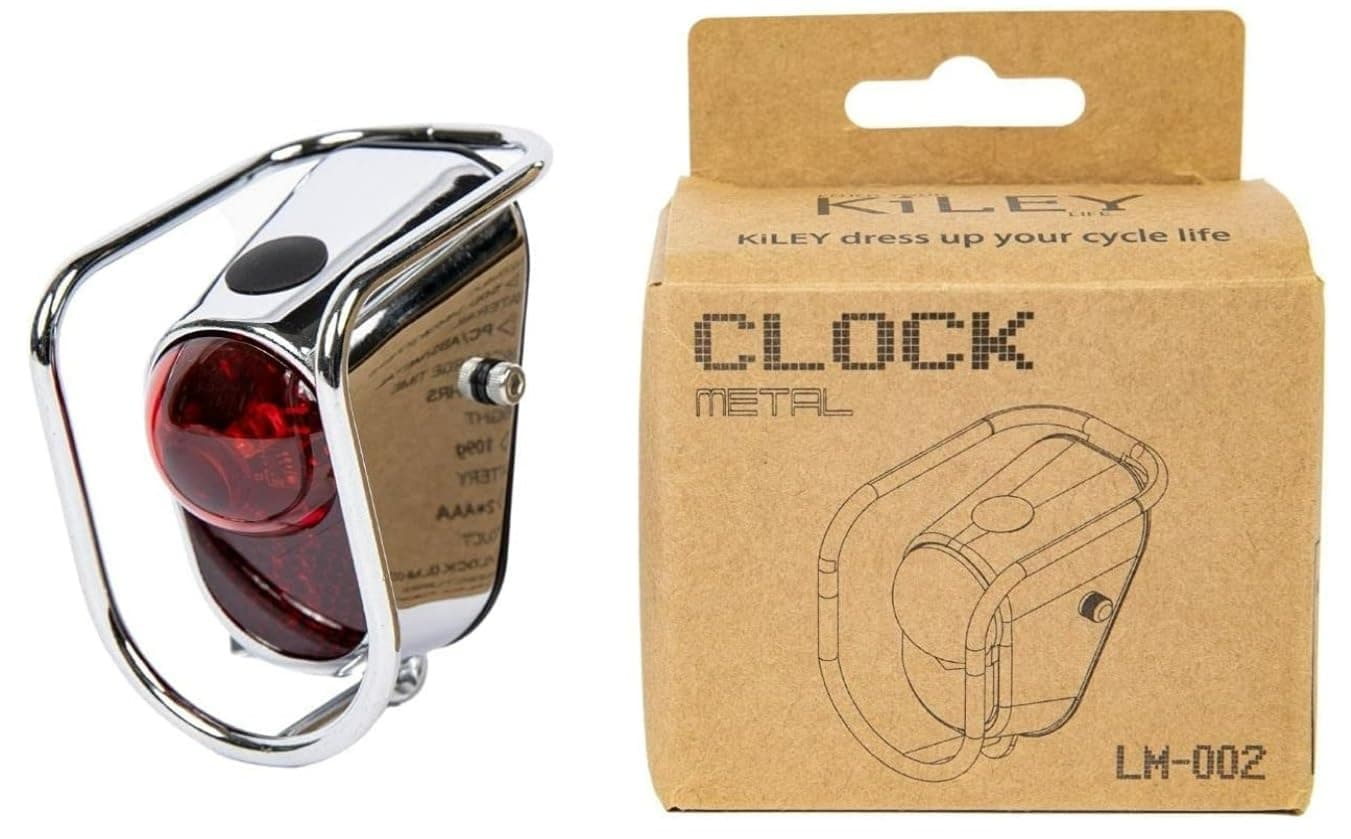 Gazoz Performance Bike LED Tail Light, Vintage Rear Light with Chrome Look - Classic Tour Bicycle Accessories (LM-002)