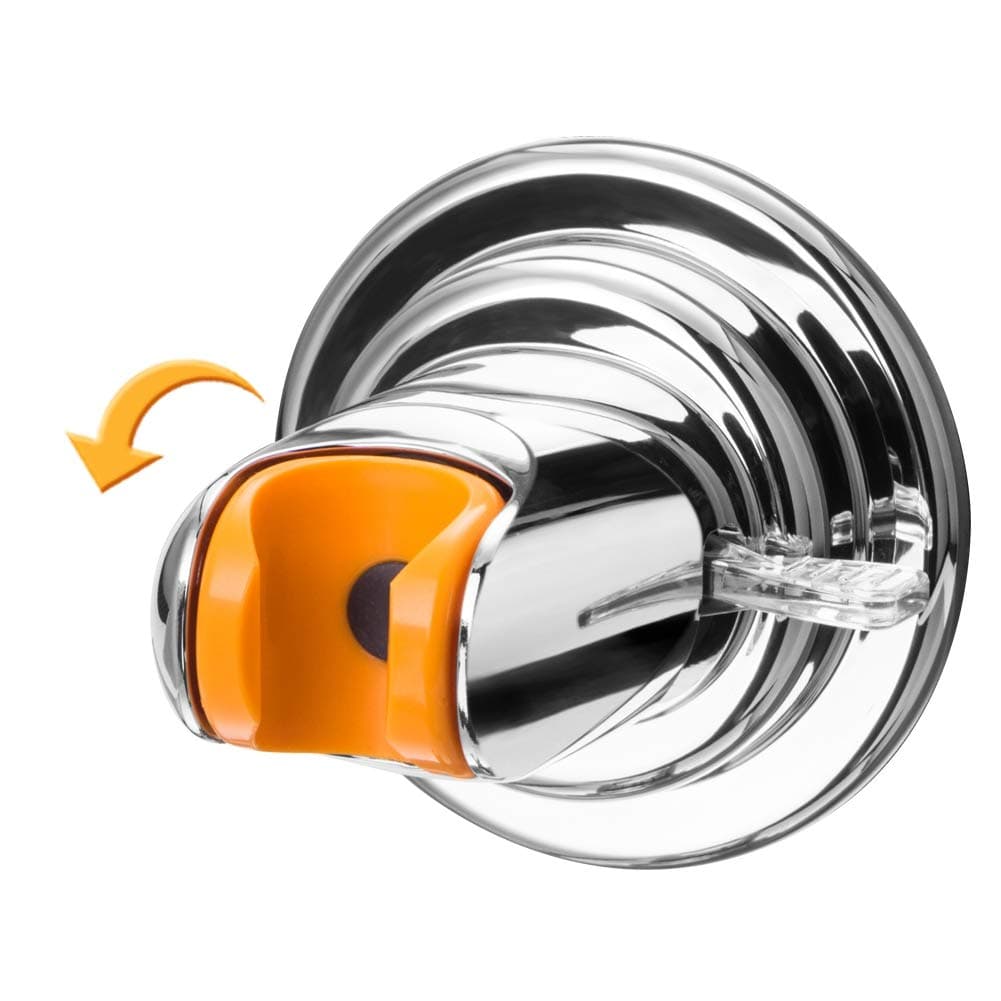 Shower Holder Vacuum Suction Cup abtong Shower Head Holder Removable and Adjustable Handheld Shower Head Bracket Mounted No Drill No Drill Heavy Duty Moistureproof Waterproof Reusable Chrome Finish