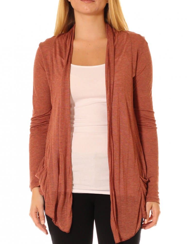 Ambiance Women's Ideal Sheer Long Sleeve Open Cardigan