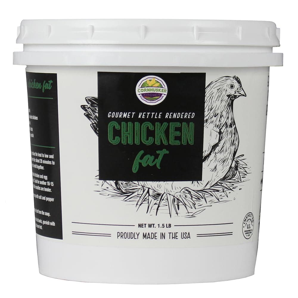Gourmet Rendered Chicken Fat | 1.5 lb Tub | Paleo-Friendly Cooking & Baking Fat by Cornhusker Kitchen