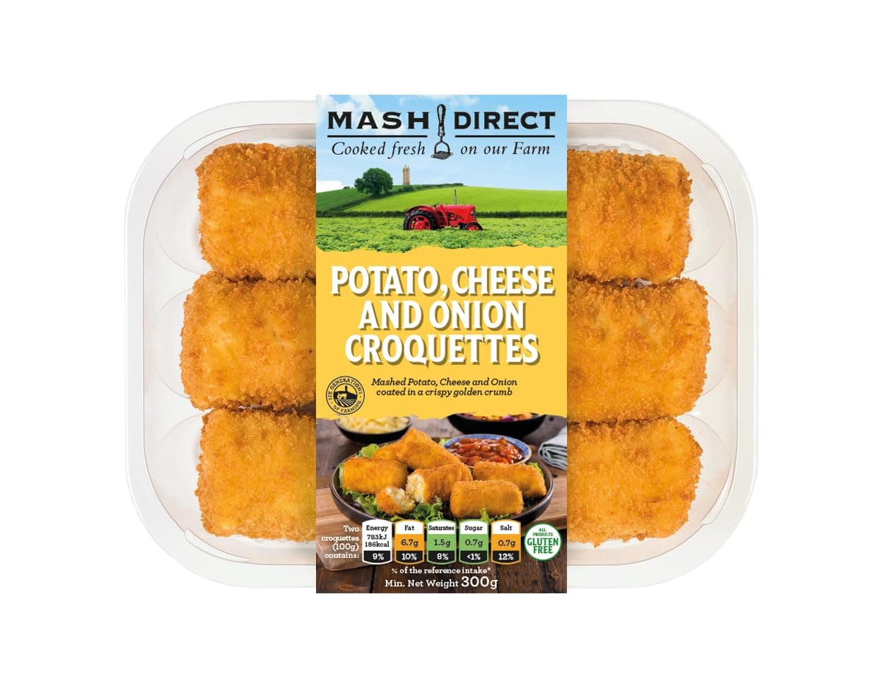 Mash Direct Potato, Cheese and Onion Croquettes, 300g , Pack of 1