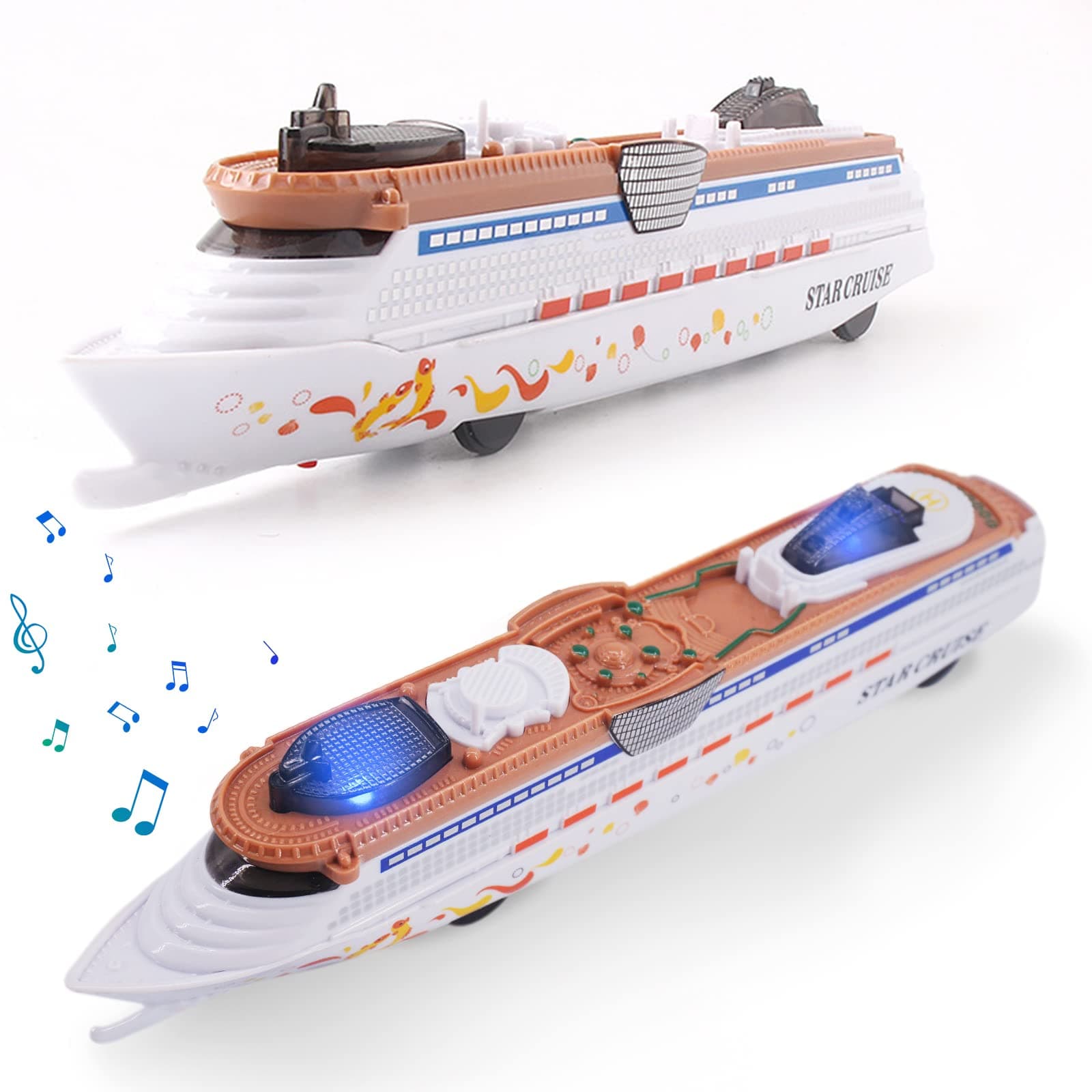 Cruise Ship Model Toy Ocean Liner Boat Toy with Light and Sound for Kids Toddlers Boys Girls Adults Age 3-12+ Birthday Children's Day Gift Home Decoration Collection