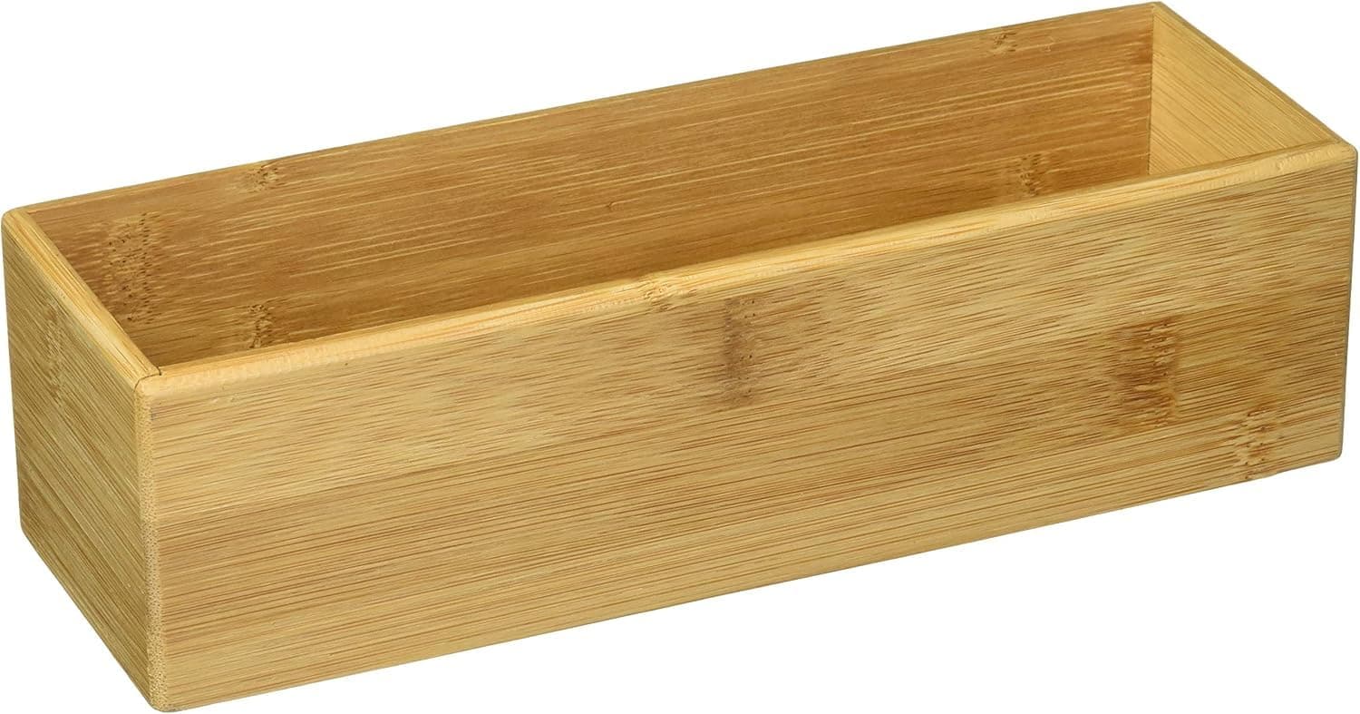 Lipper International 8381 Bamboo Wood Stacking Drawer Organizer Box, 9" x 3"
