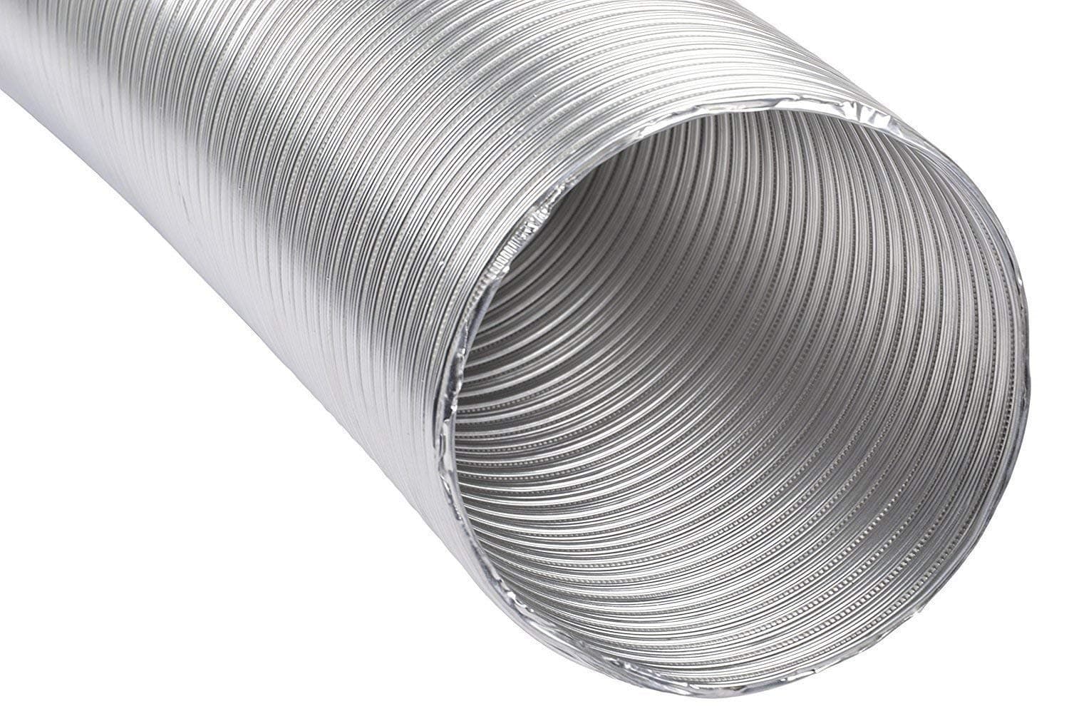 Flexible Aluminium Duct Pipe Chimney Exhaust Pipe (Up to 10 ft, Silver) (6 in)