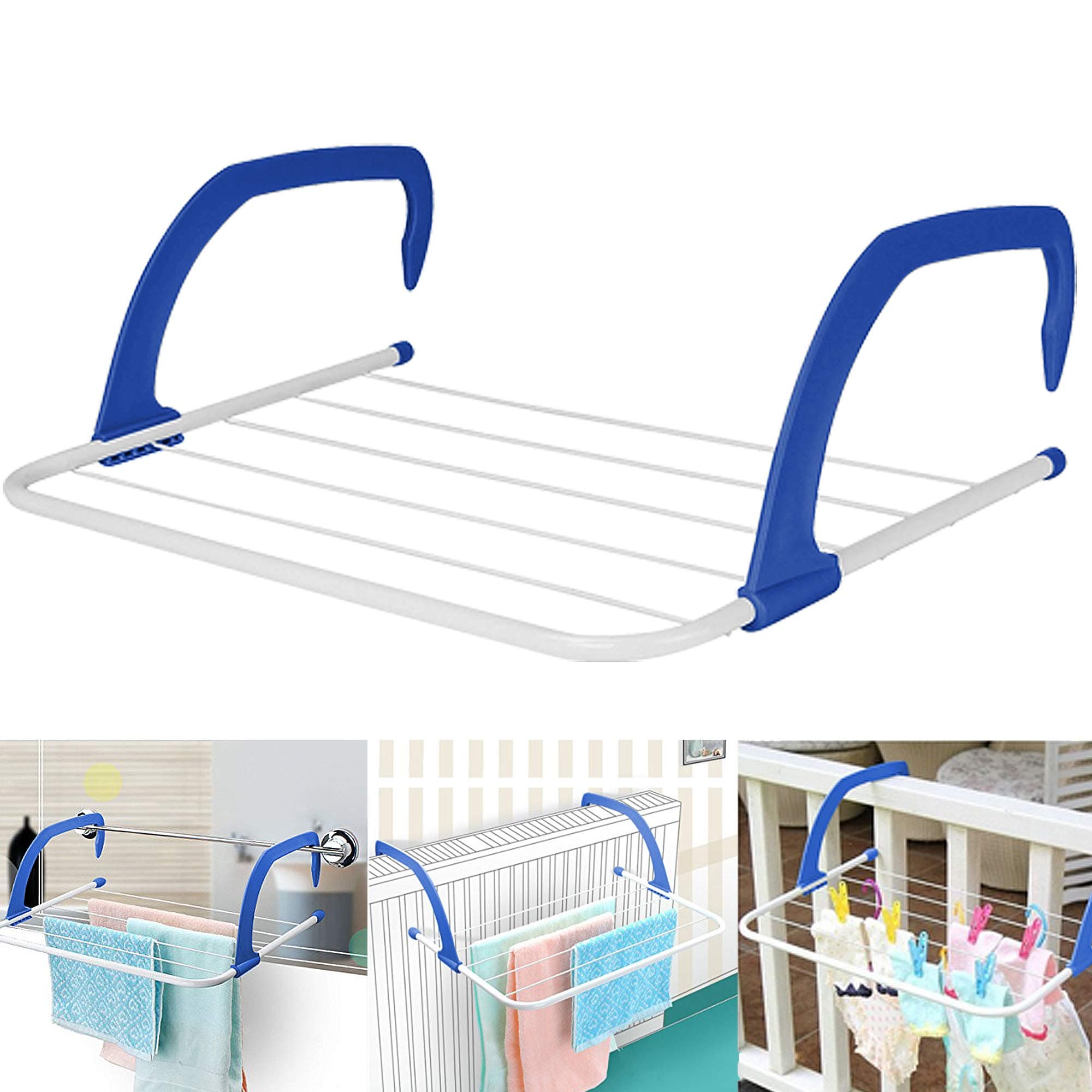 EVELYN LIVING Radiator Airer Clothes Rack Towel Dryer Indoor Laundry Folding Washing Portable