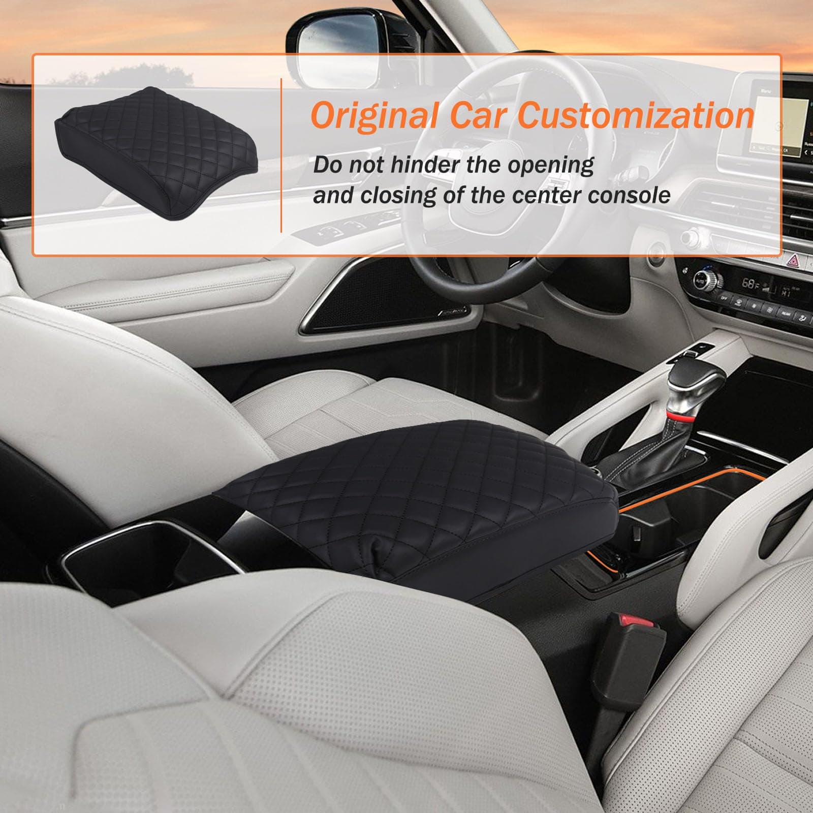 Center Console Cover Compatible with Kia Telluride 2026 2025 2024 2023 2022 2021 2020, Waterproof Anti-Scratch Car Armrest Seat Box Protector Cover Cushion Compatible with Kia Telluride Accessories